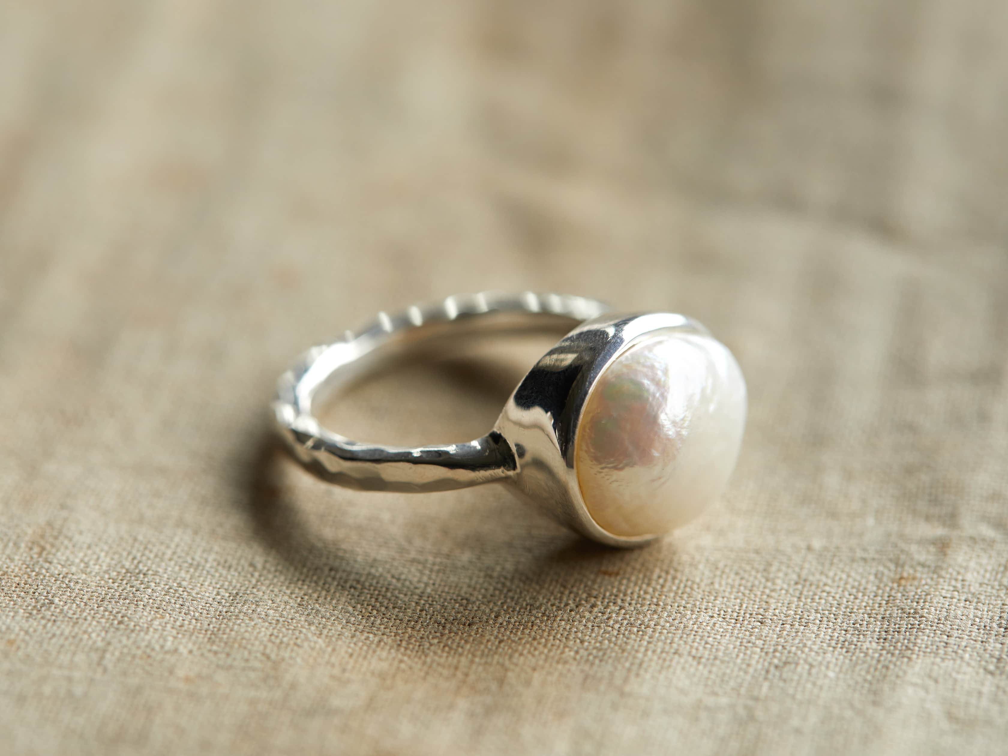 Real Pearl Ring Pure 925 Silver (Chaandi) - Italian Ring | Real pearl rings,  Pearl ring, Italian ring