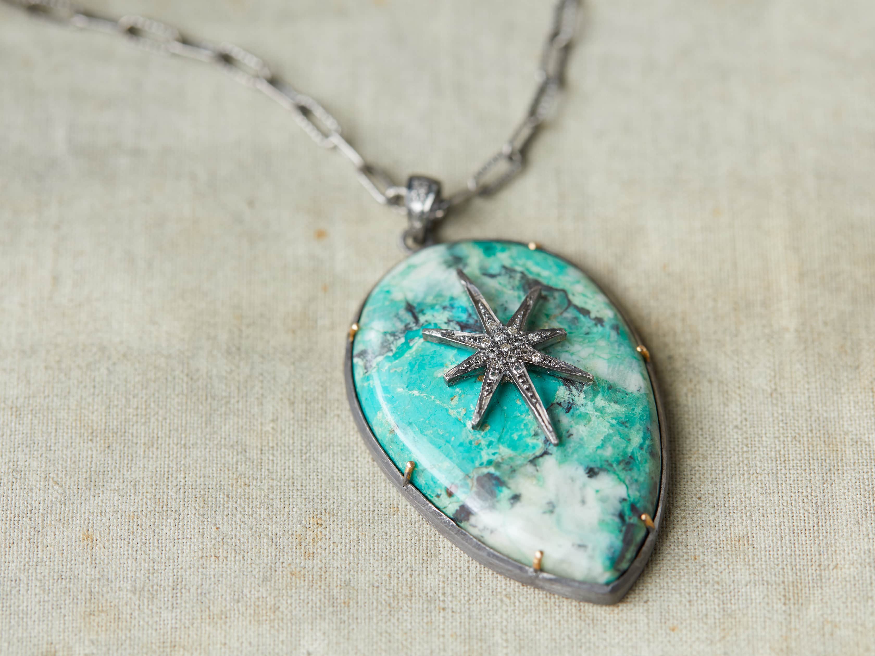 Diamond Chrysocolla Necklace Arhaus