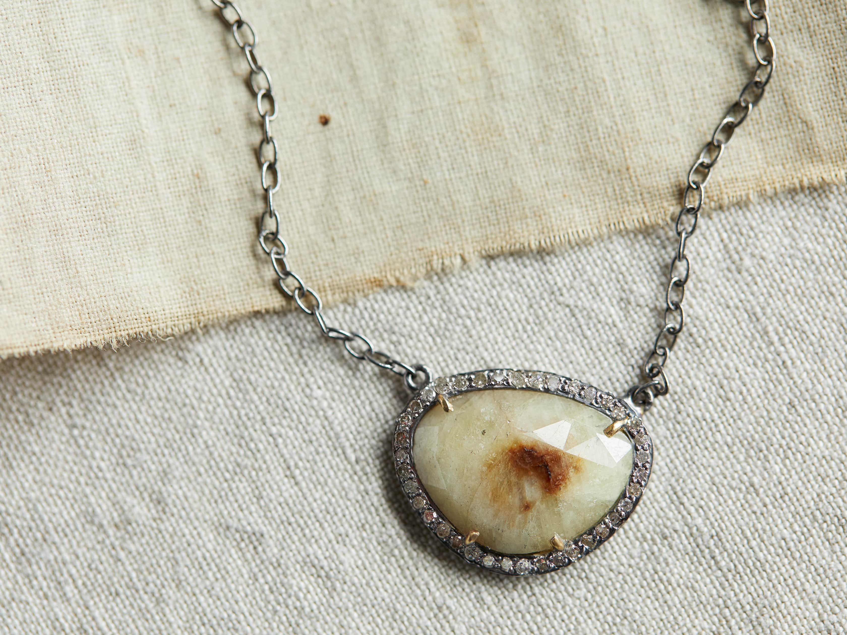 Diamond Sapphire Necklace, slide 1 of 2