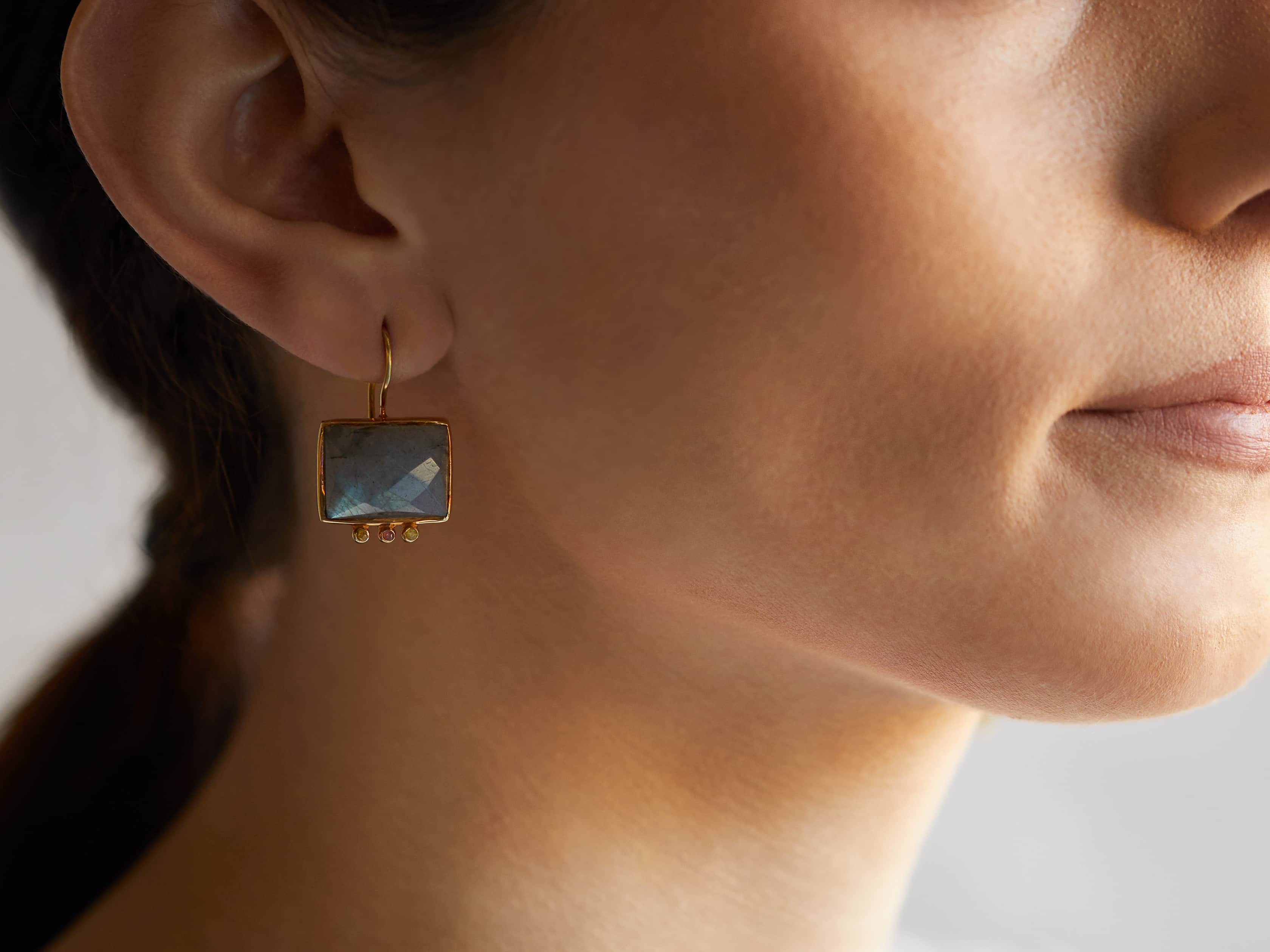 Kaia Labradorite Earrings, slide 2 of 2