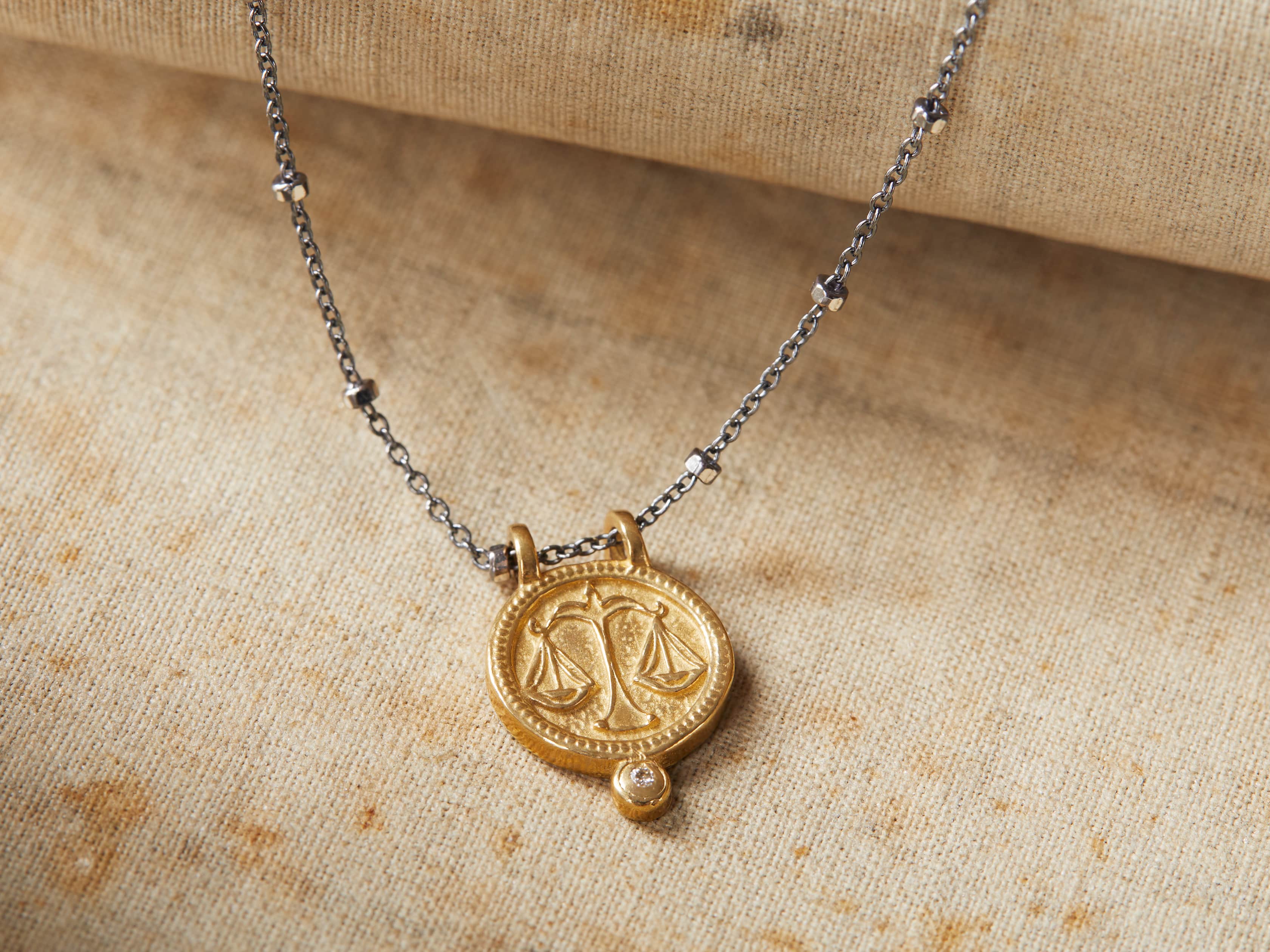 Libra Zodiac Necklace, slide 1 of 3