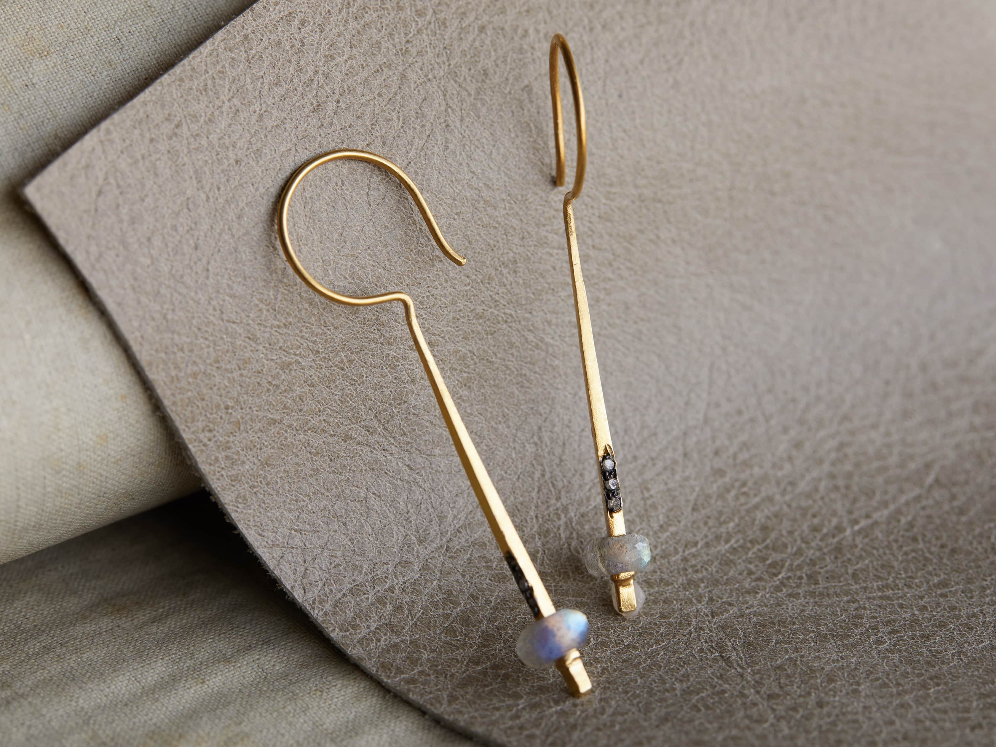 Mia Two Tone Metal Earrings