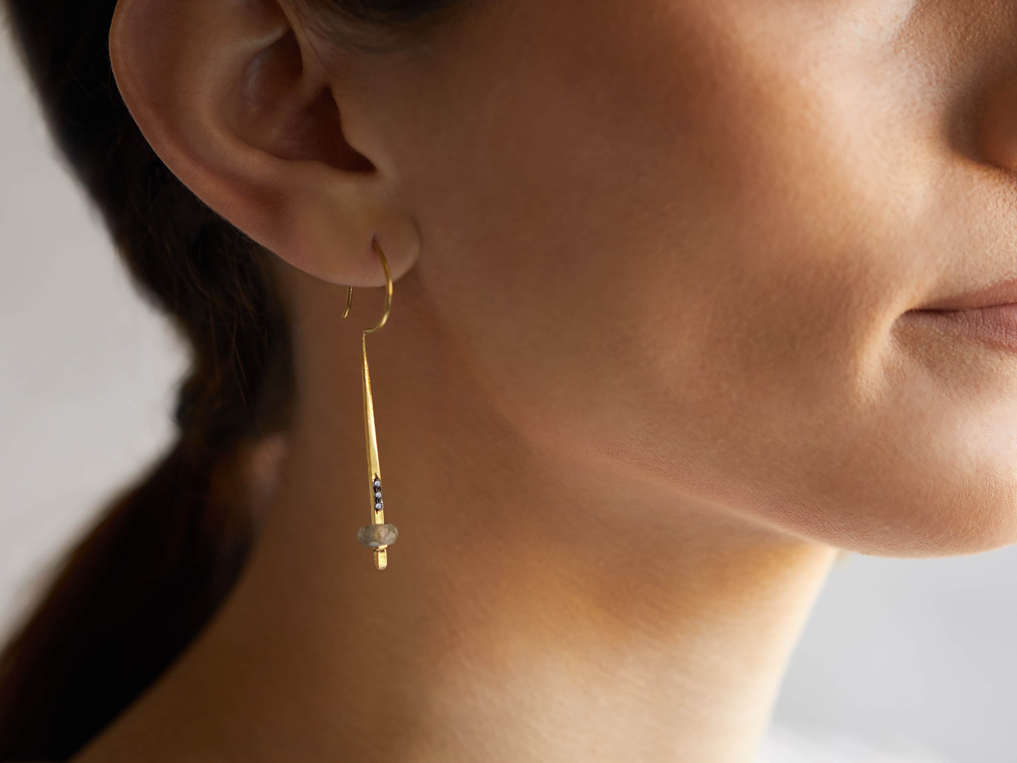 Mia Two Tone Metal Earrings