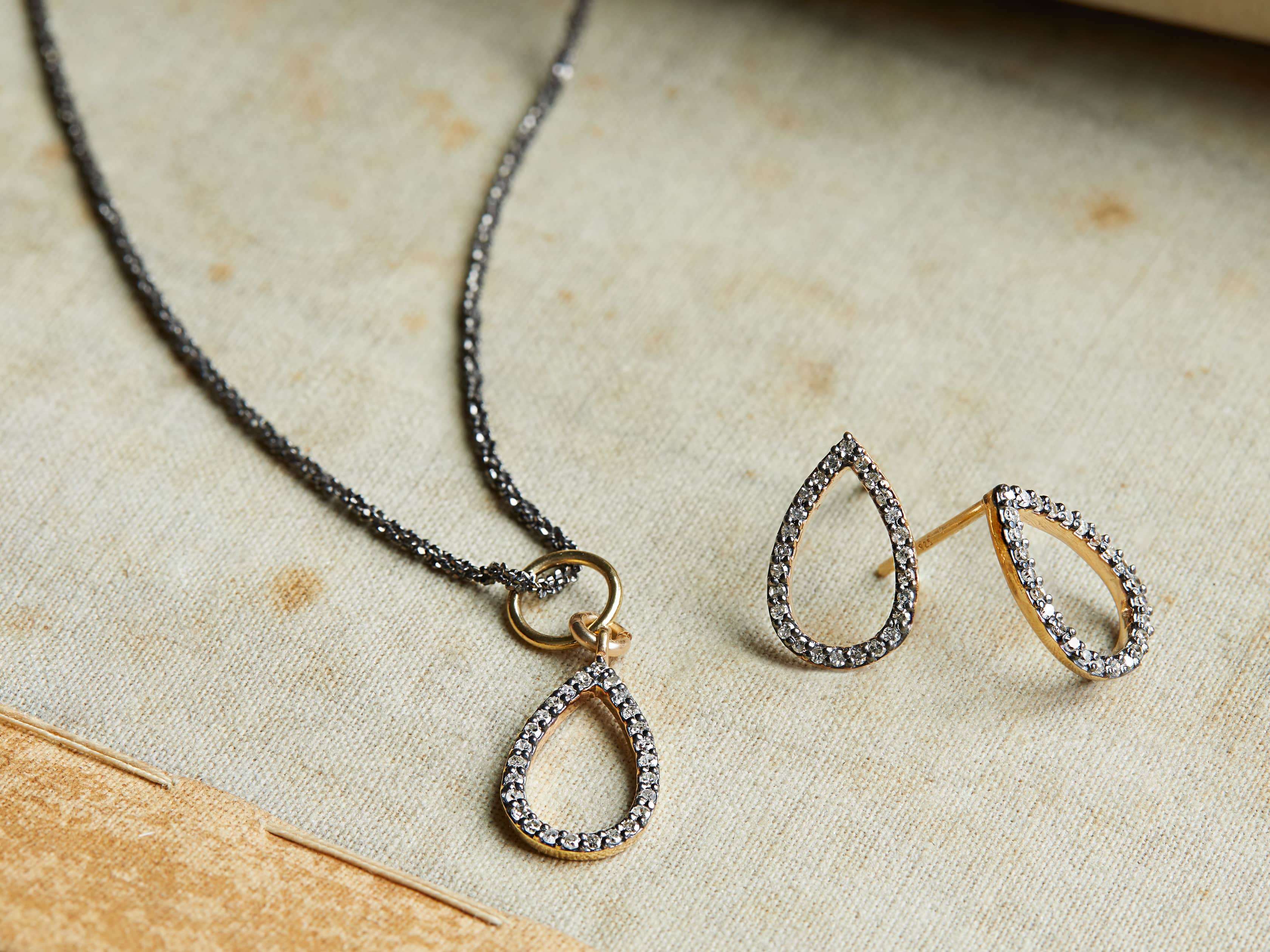 NOVA PAVE DIAMOND EARRINGS, slide 2 of 2
