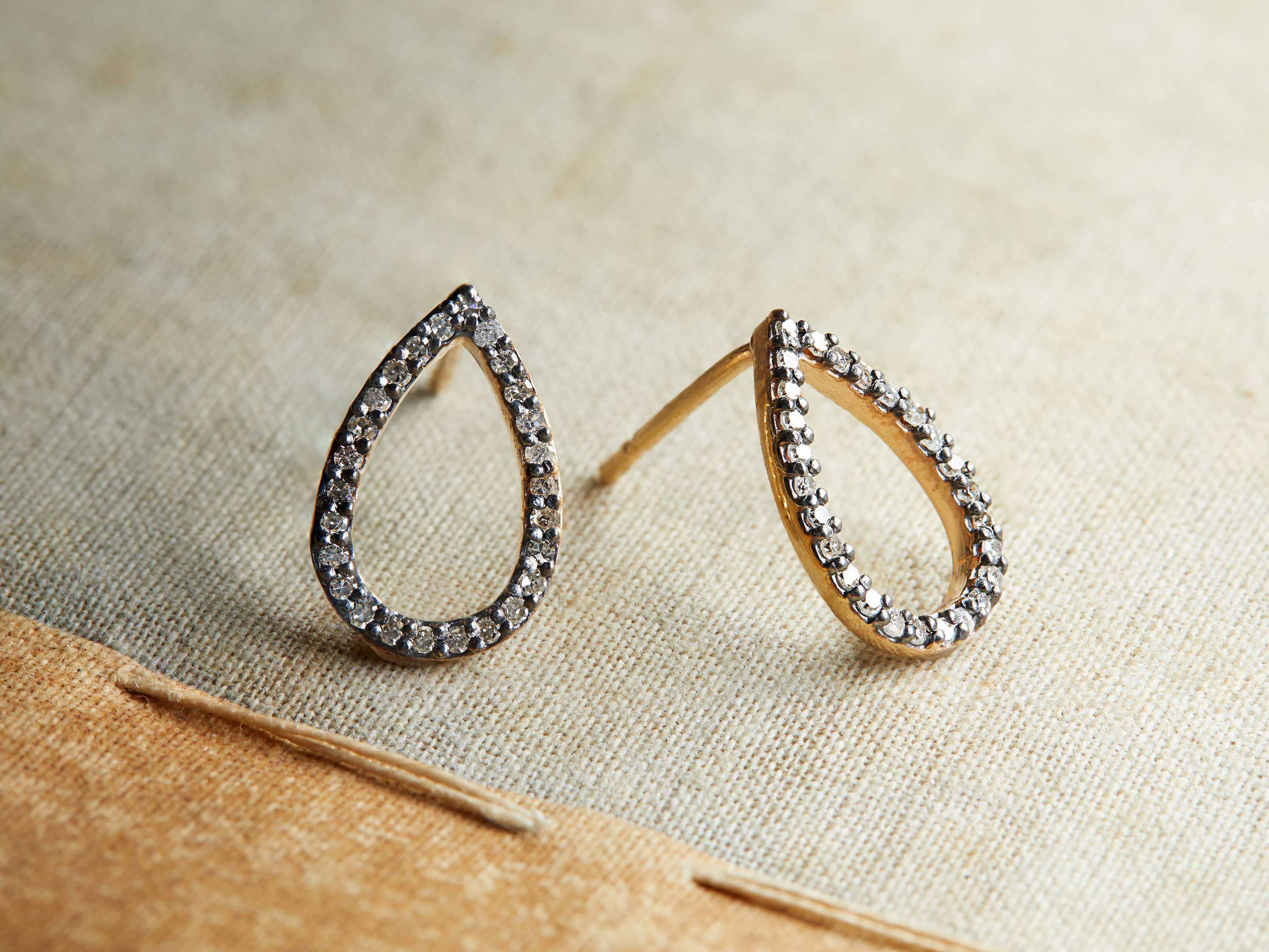 NOVA PAVE DIAMOND EARRINGS, slide 1 of 2