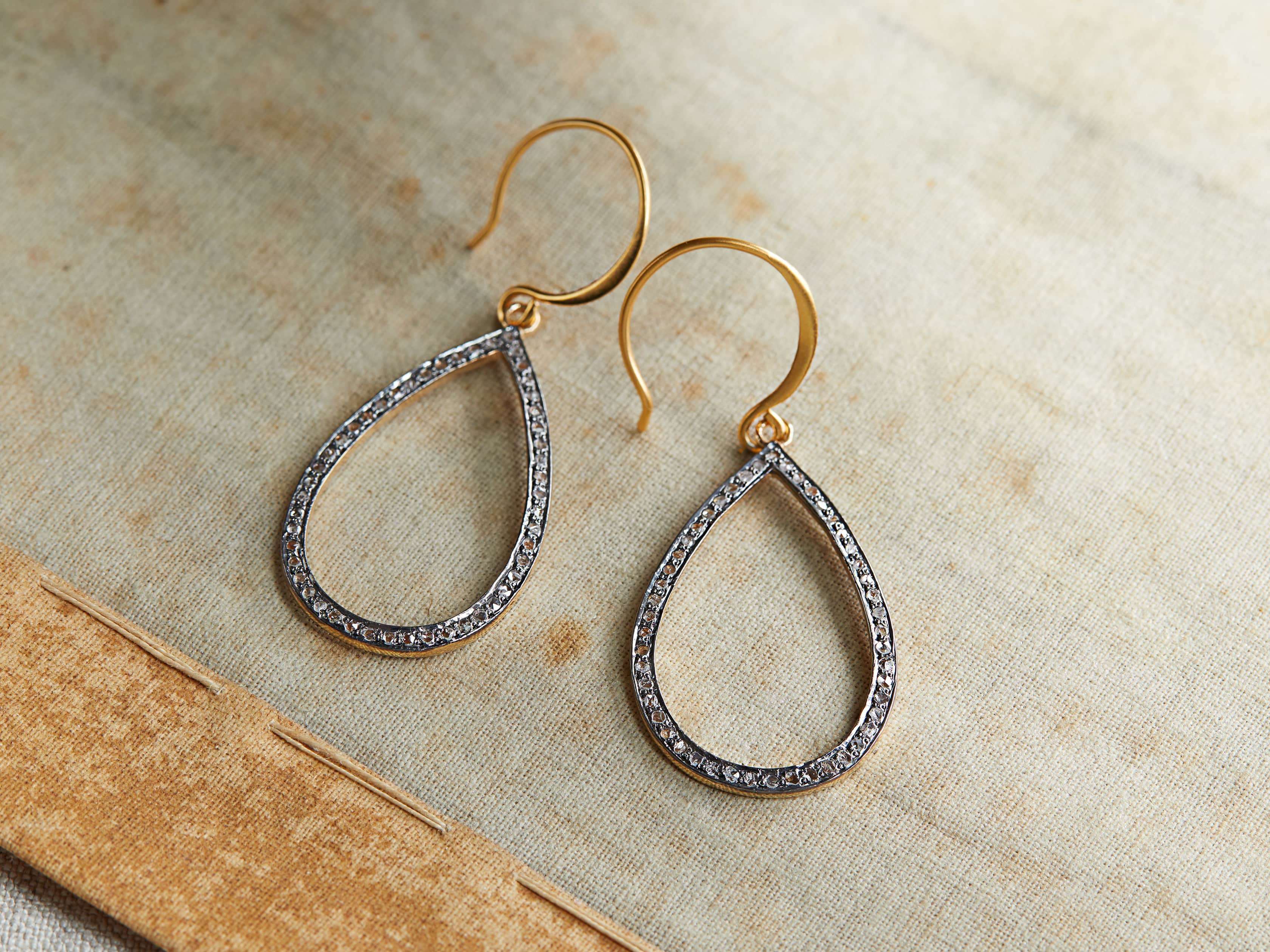 NOVA DIAMOND DROP EARRINGS, slide 1 of 2