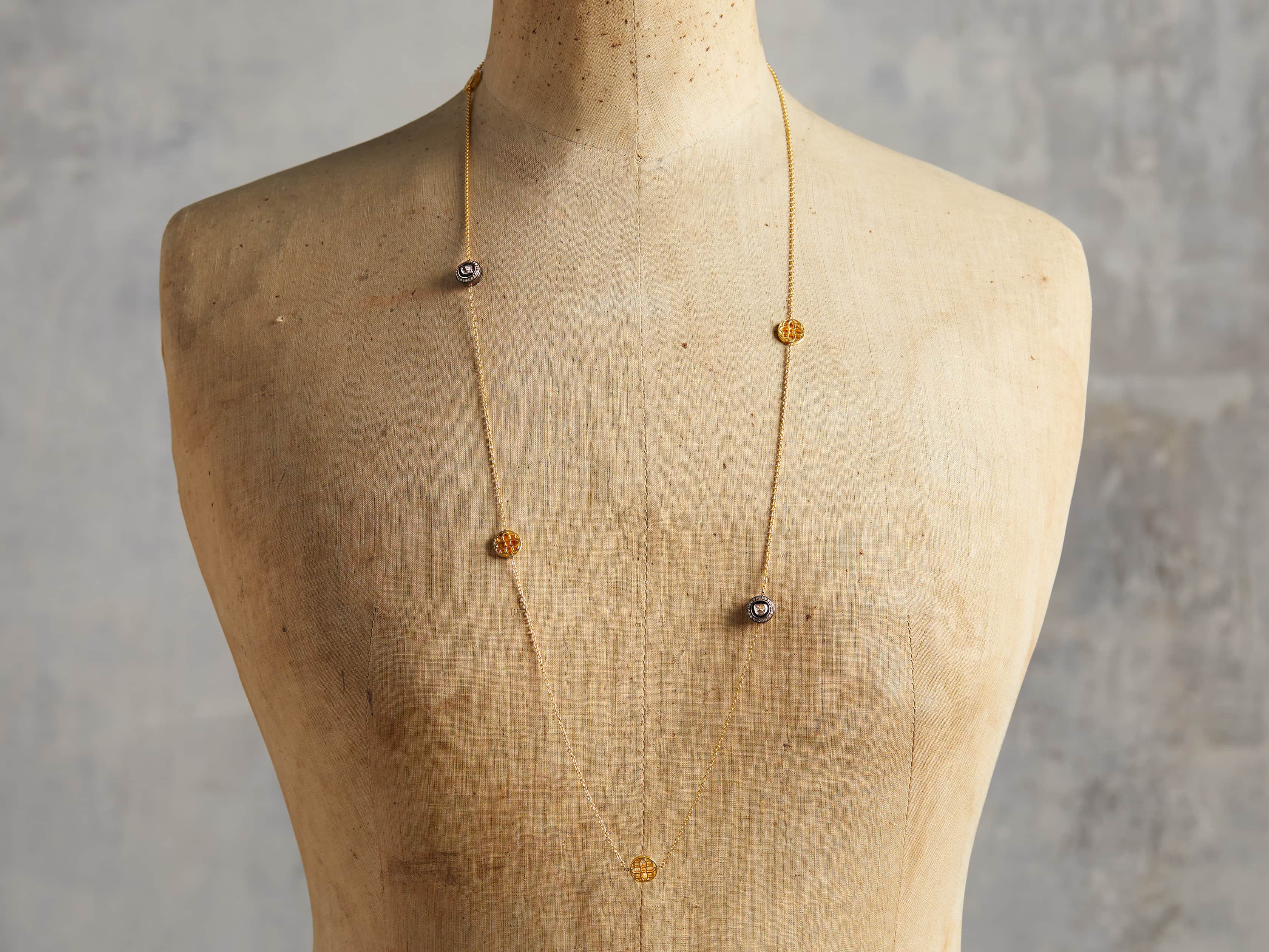 Polki Diamond Necklace, slide 3 of 4