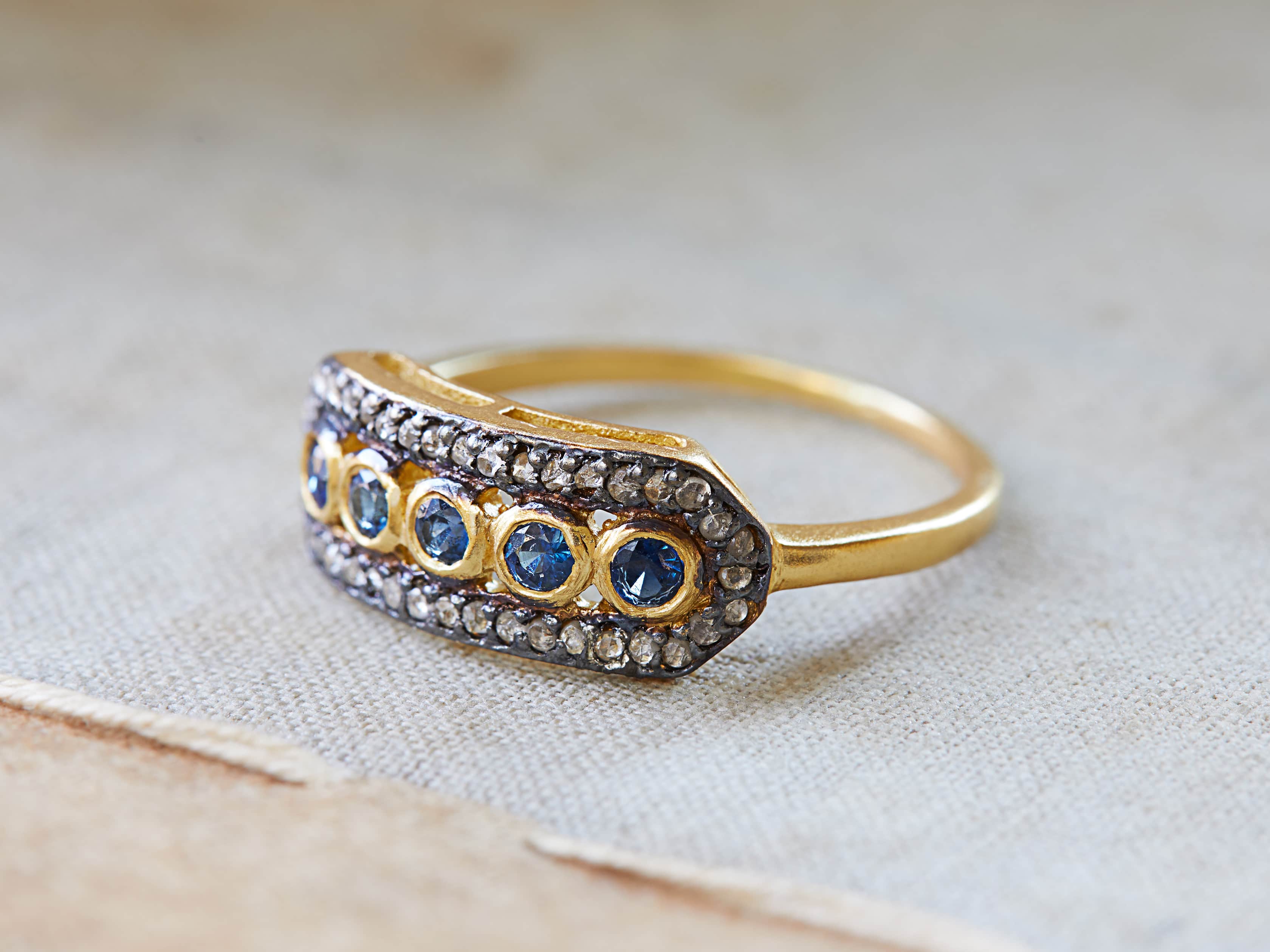 size 8 Sapphire Diamond Ring, slide 1 of 1