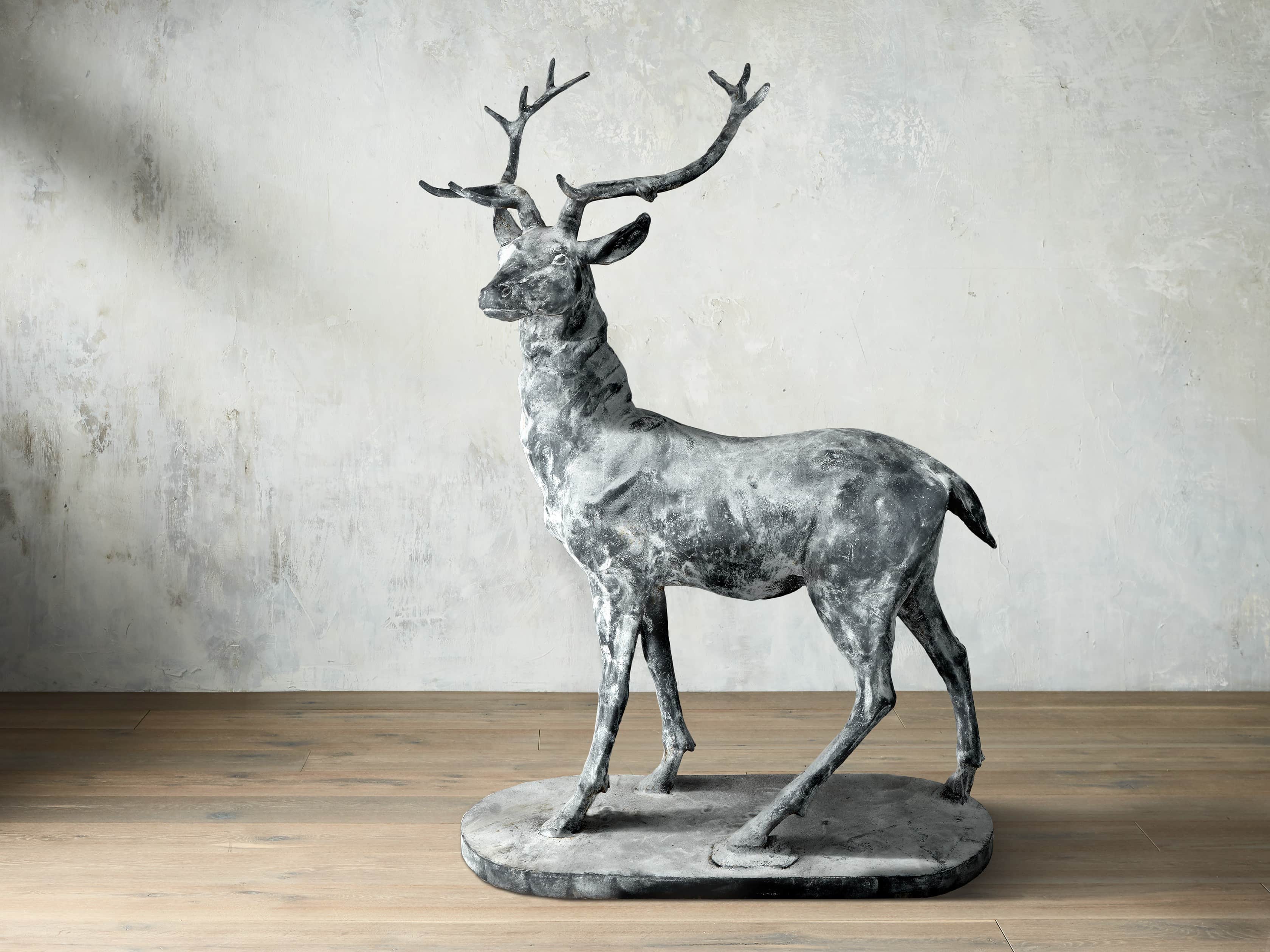 60" Zinc Left Facing Deer, slide 1 of 3