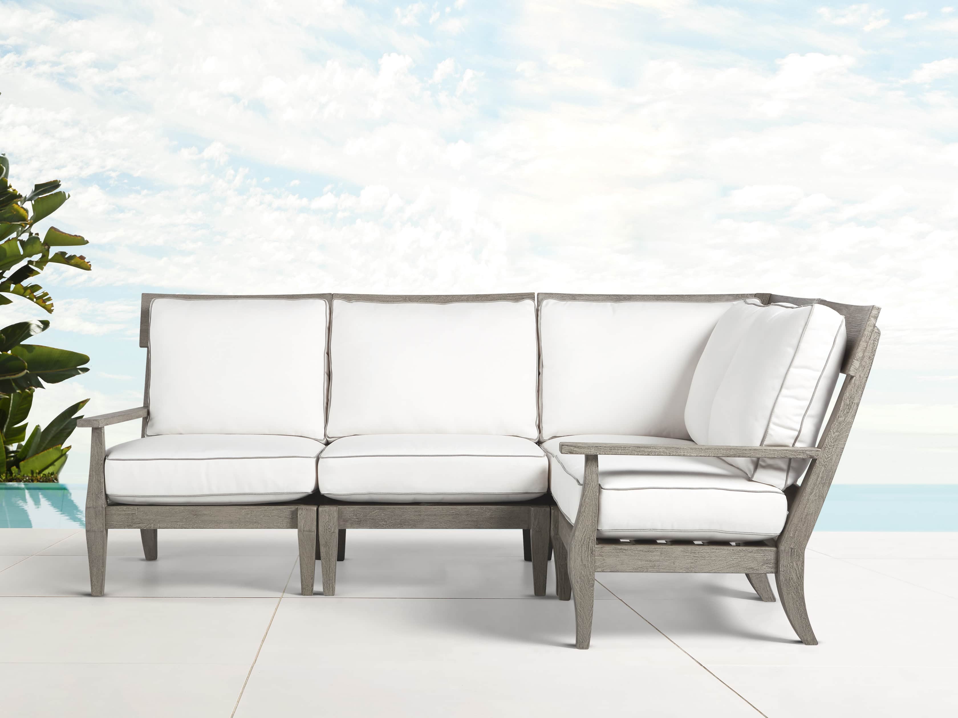 View the Adones Outdoor Four Piece Corner Sectional | Variant: SAILCLOTH SALT