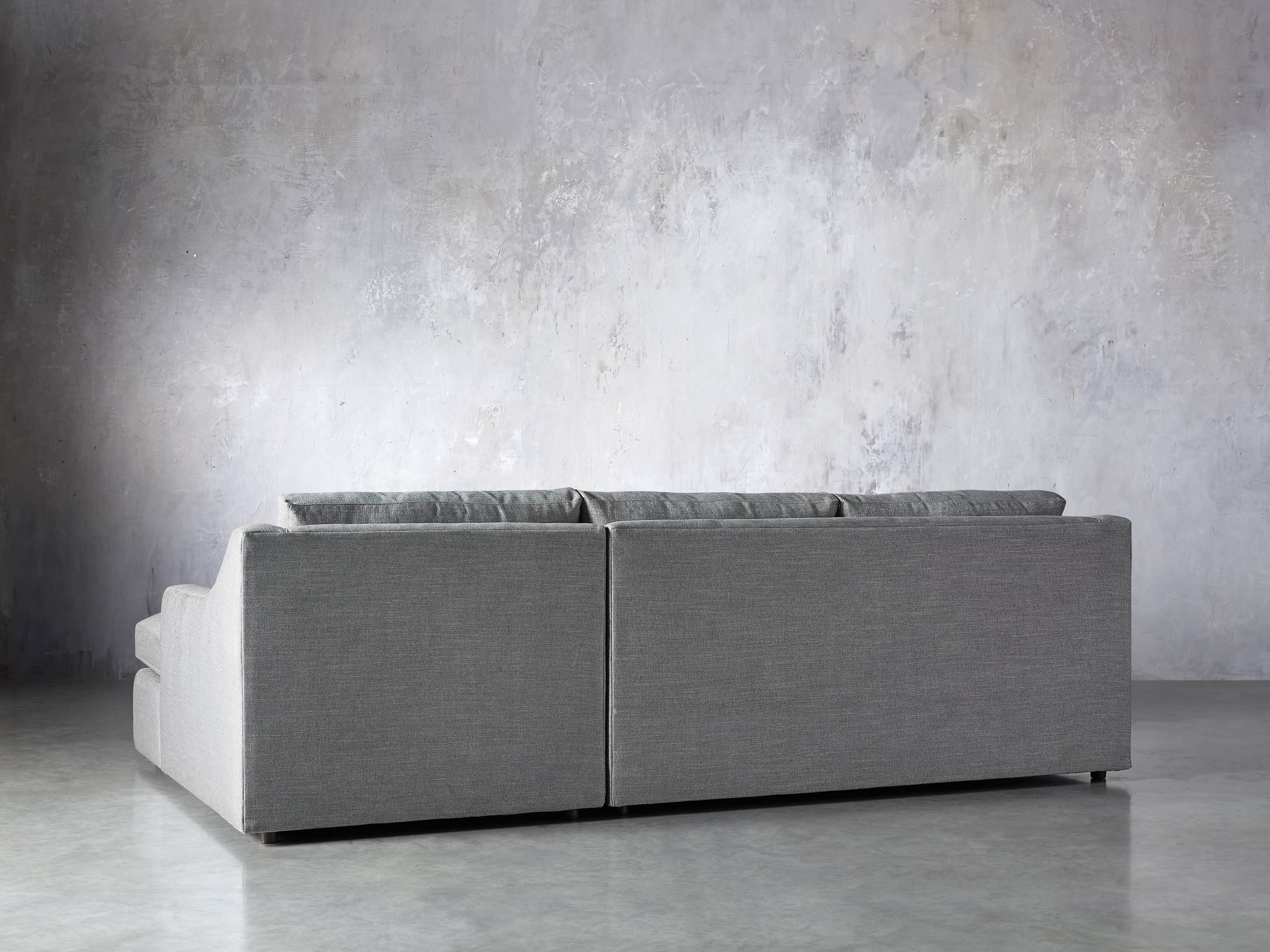 Ashby Upholstered Two Pc R Arm Chaise Sectional in Tolliver Stone