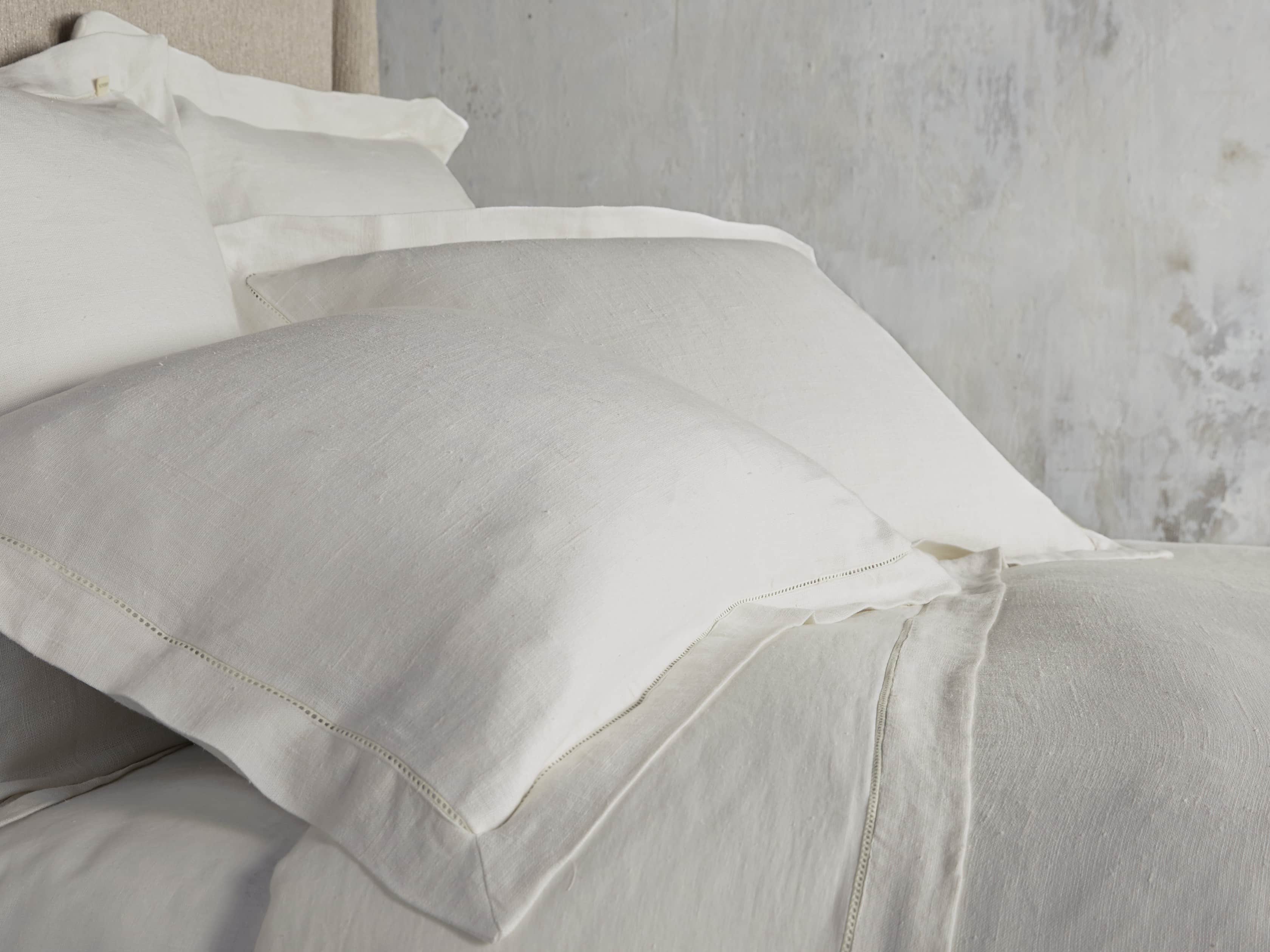 Ava Hem-Stitch Duvet Cover in Fawn | Arhaus Furniture