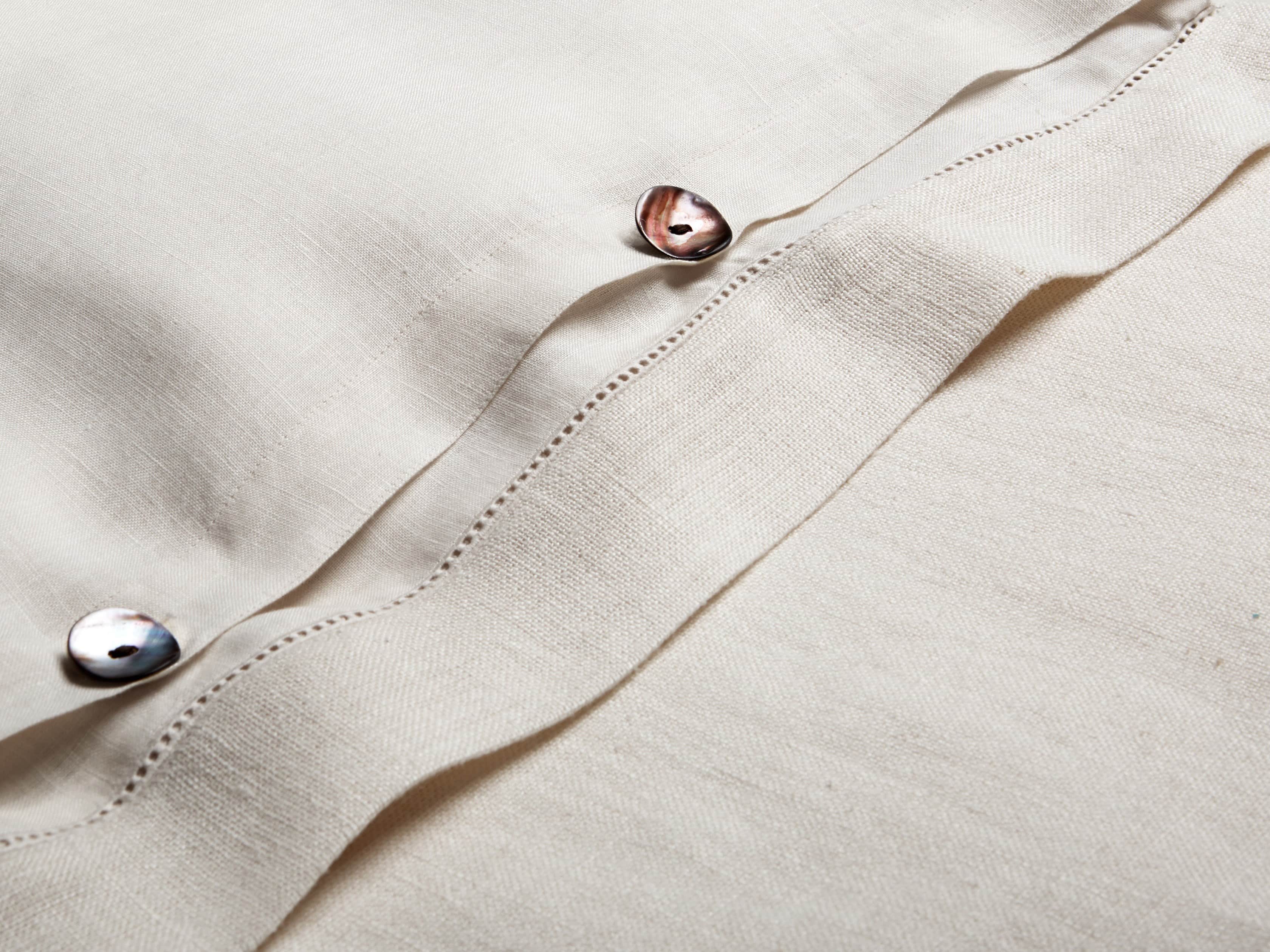 Ava King Hem-Stitch Duvet Cover in Fawn