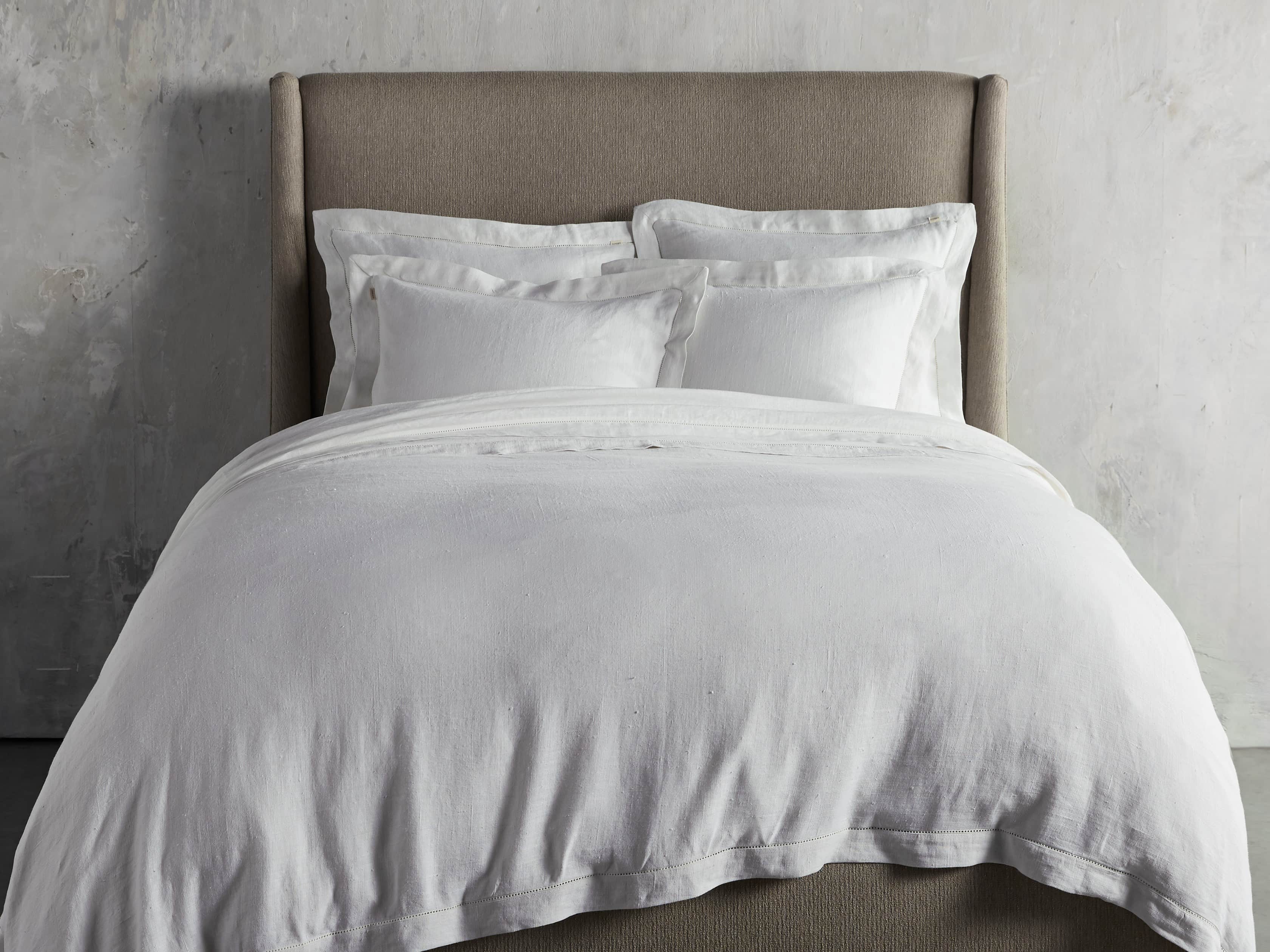 Ava King Hem-Stitch Sham in White