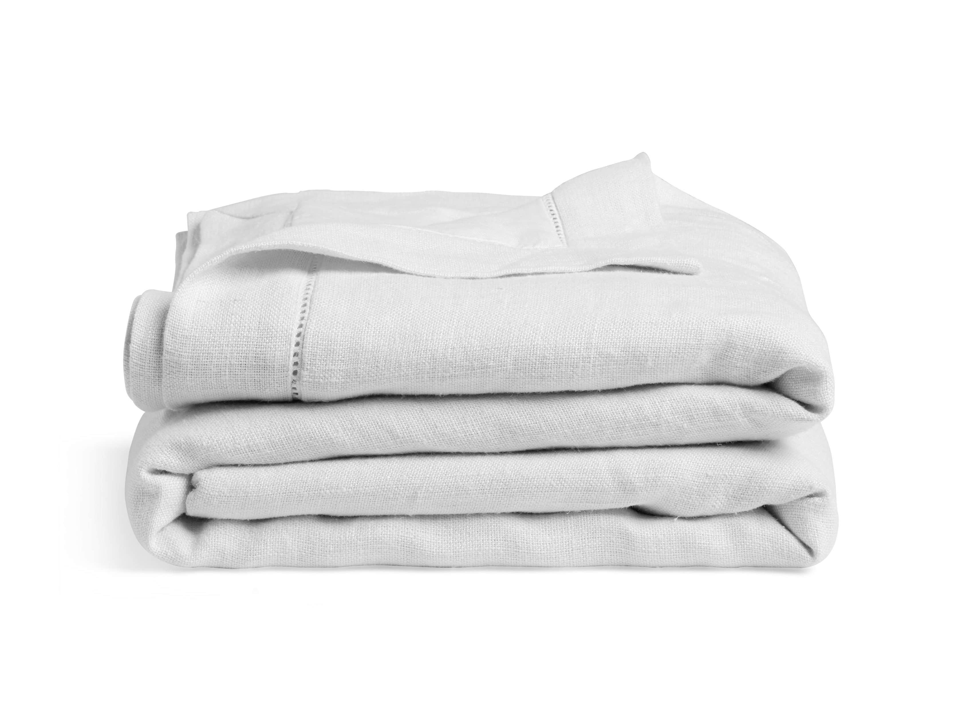 Ava Full/Queen Hem-Stitch Duvet Cover in White