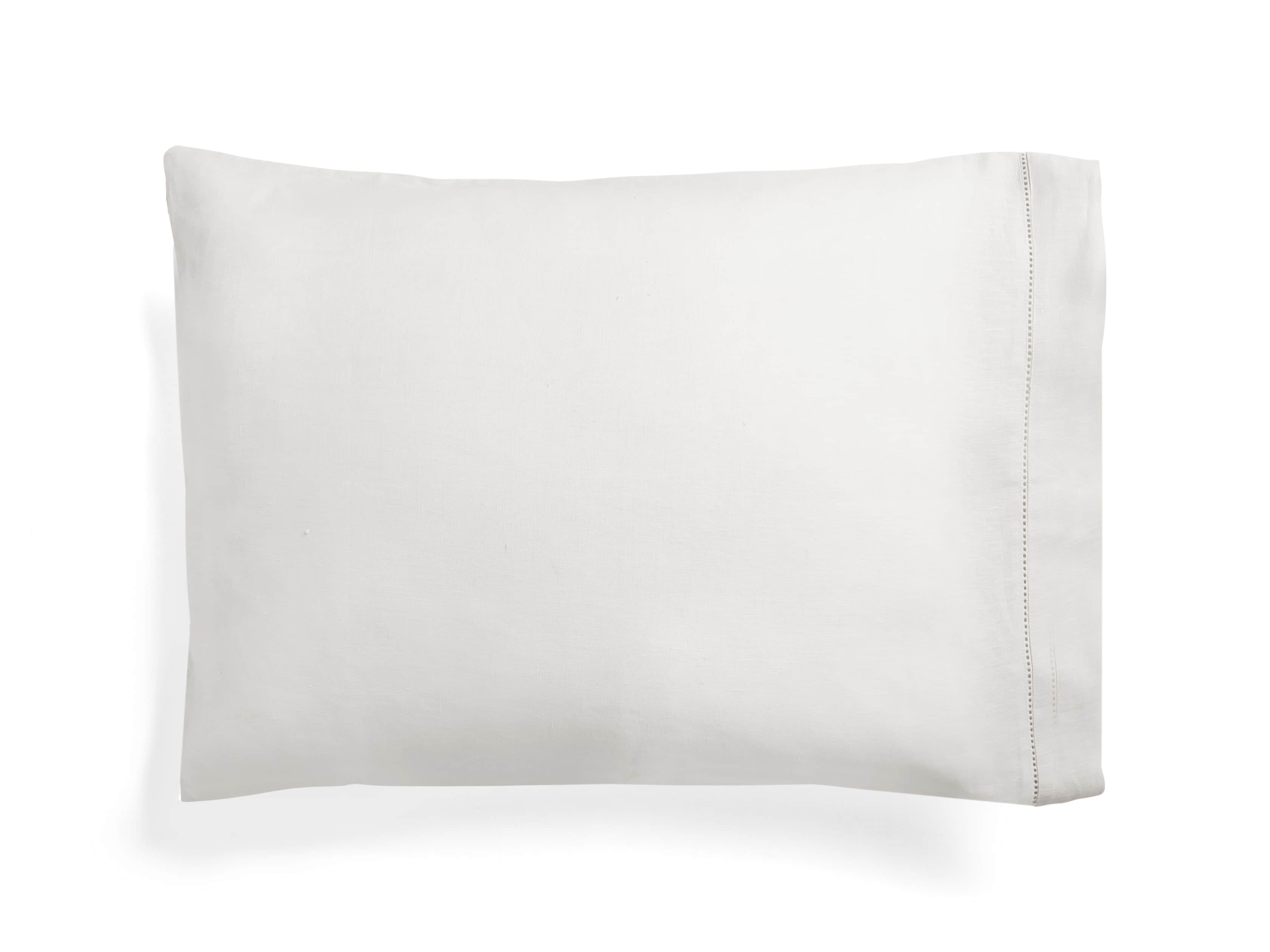 Ava Standard Hem-Stitch Pillow Case in White