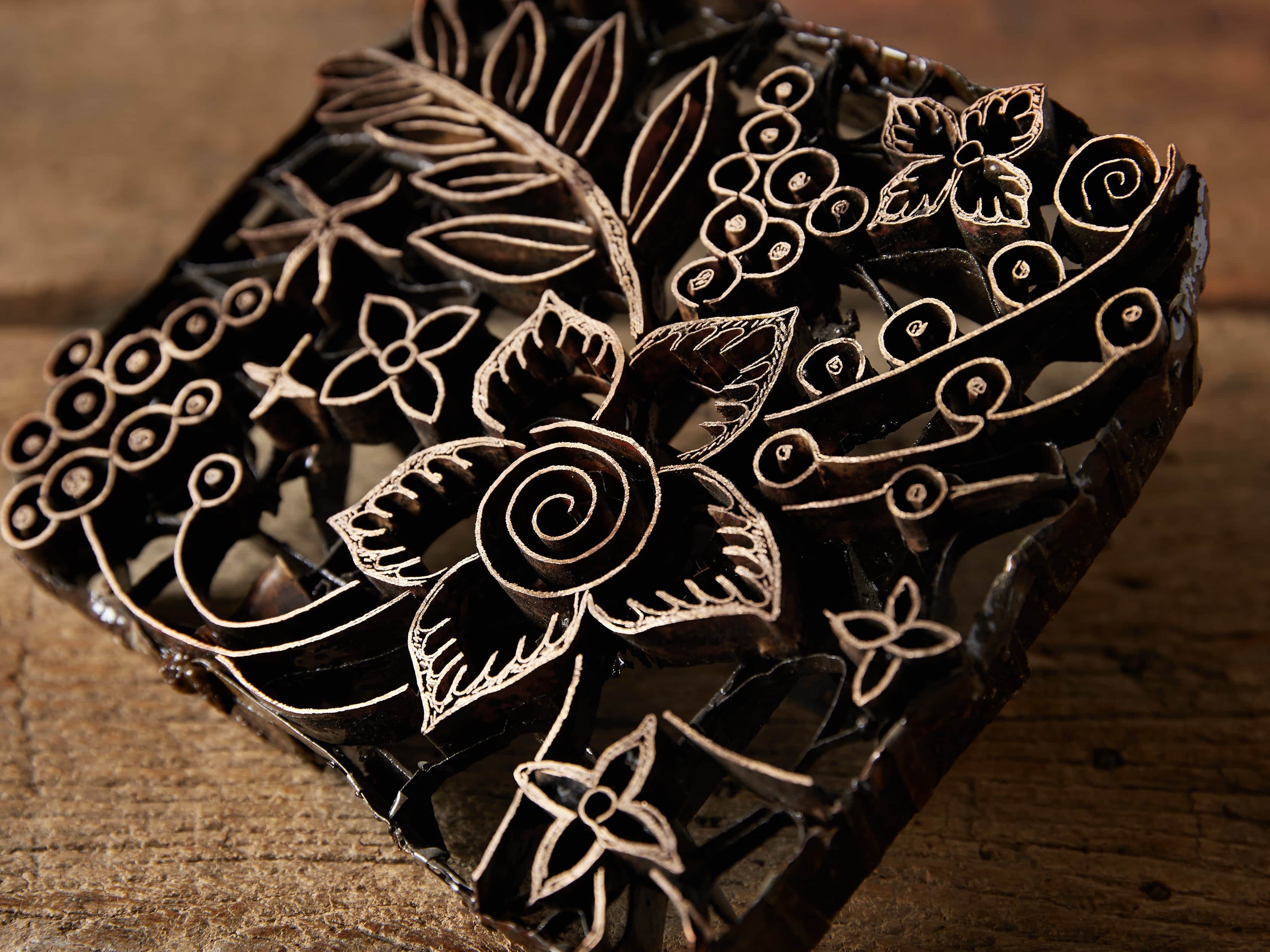 Metal Batik Stamp with Aged Finish, slide 2 of 10