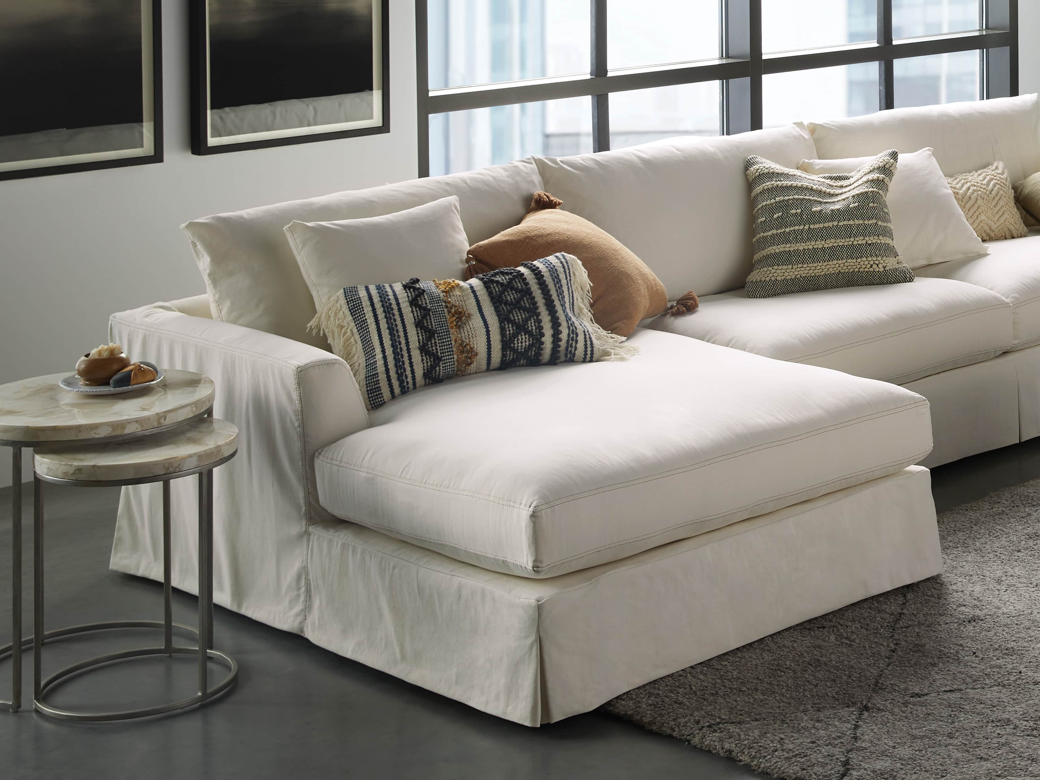 Boho Striped Knot Pillow in Ivory, slide 4 of 4