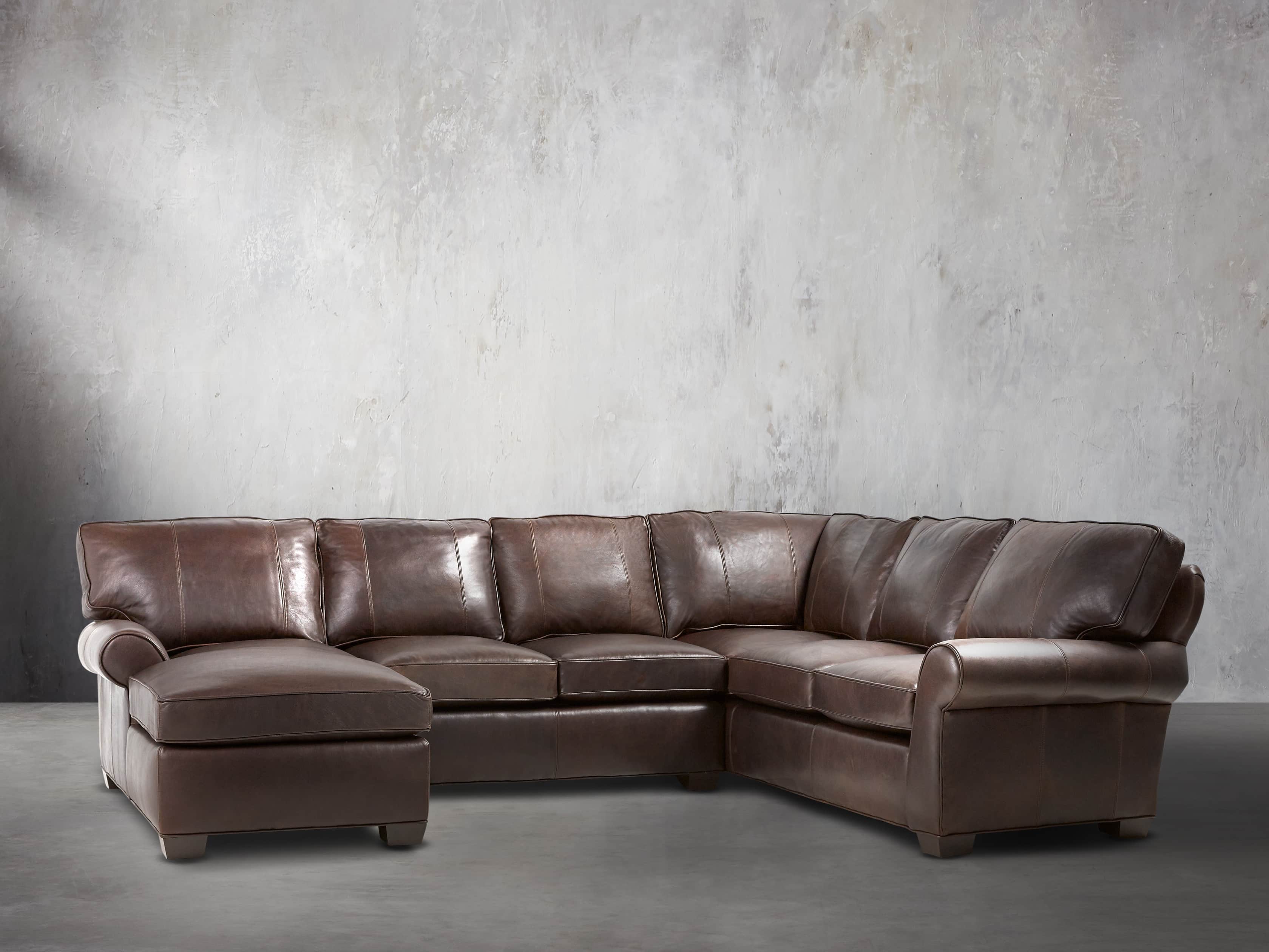 Bwood Leather Three Piece Sectional Arhaus Bwood Leather Three Piece Sectional, Colby 3 Piece Leather Sofa Chair And Ottoman Set