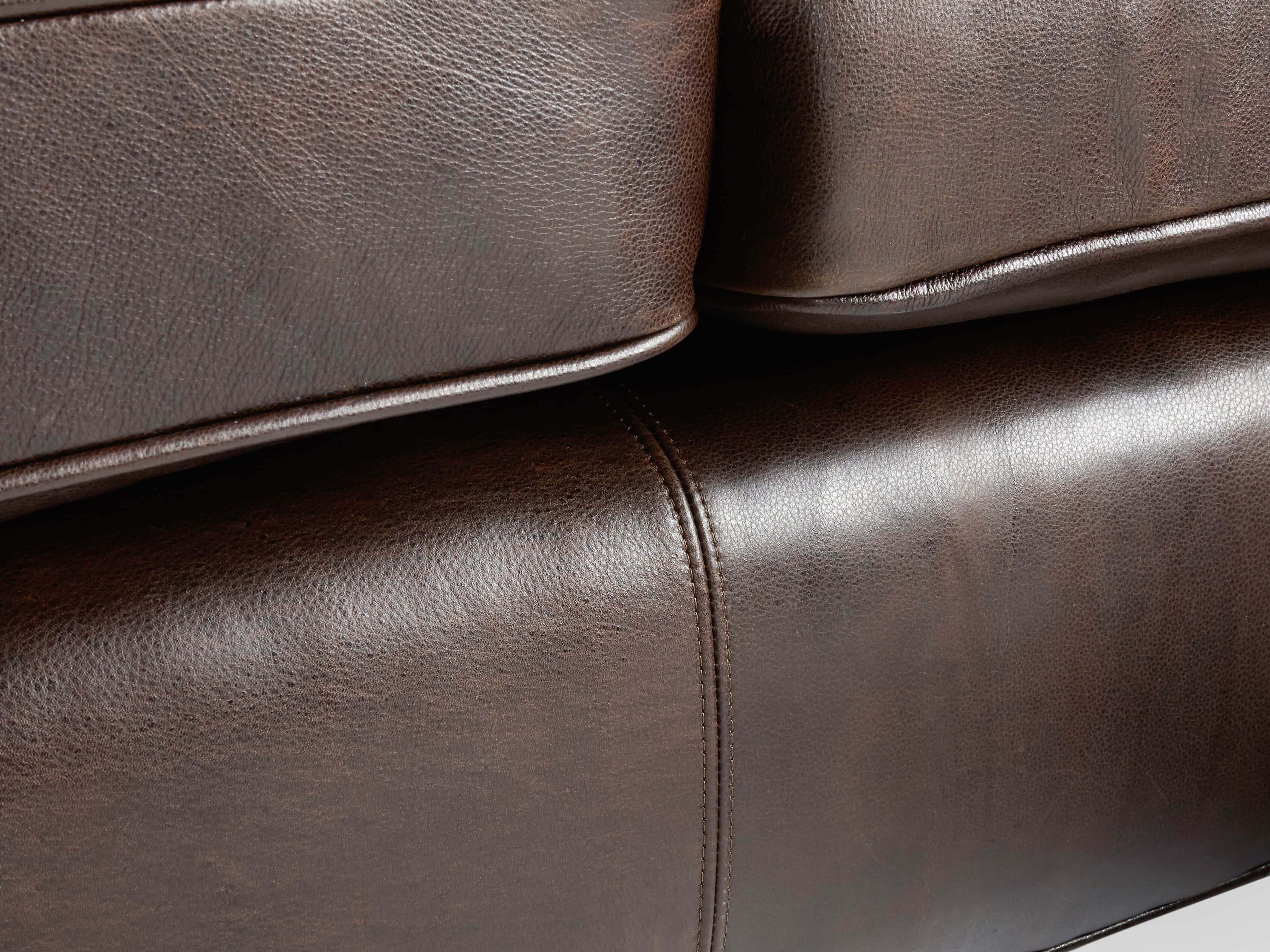 Brentwood 124" Leather Right Arm Three Piece Sectional