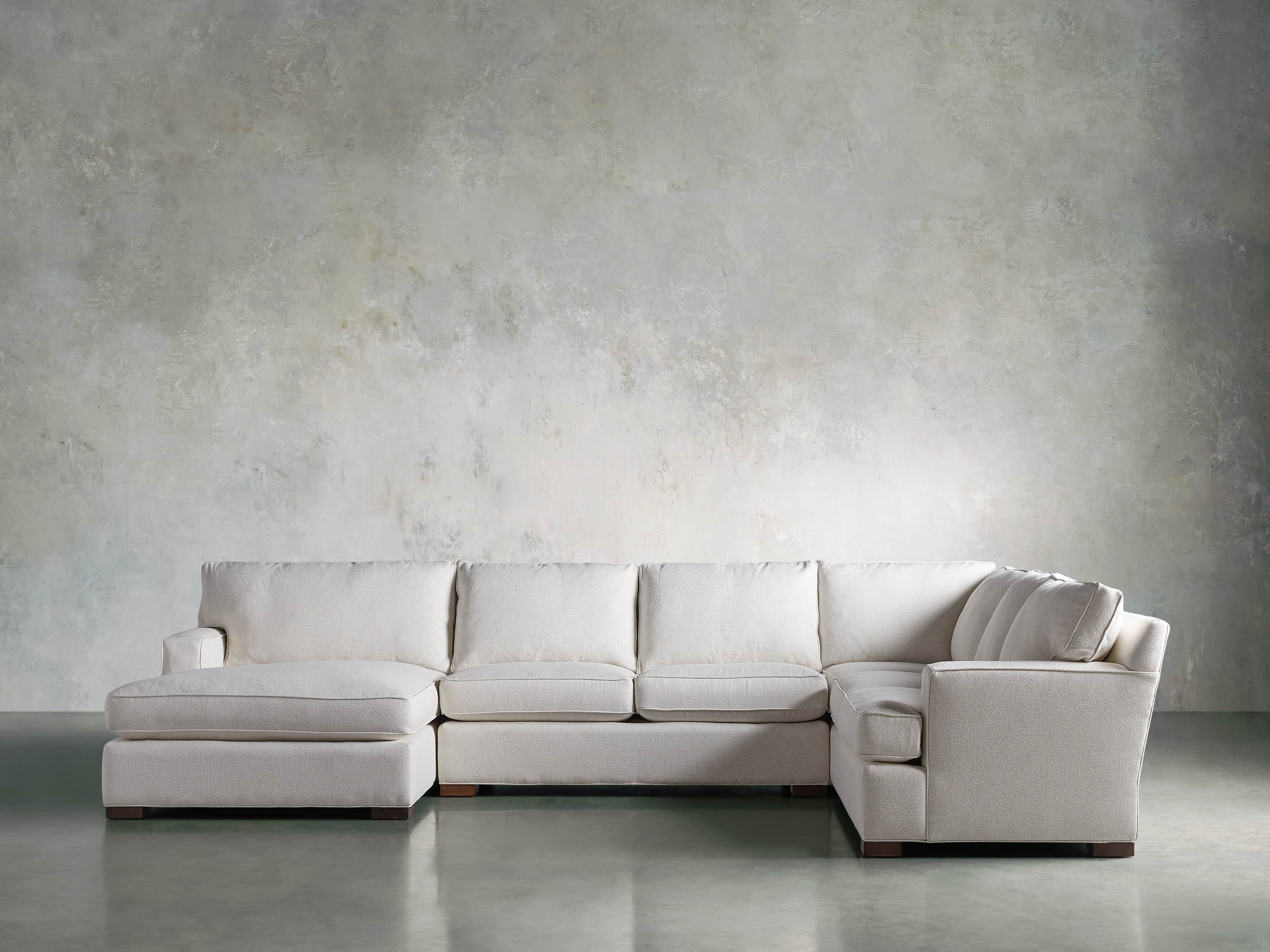 Dune Three Piece Large Chaise Sectional in Cream