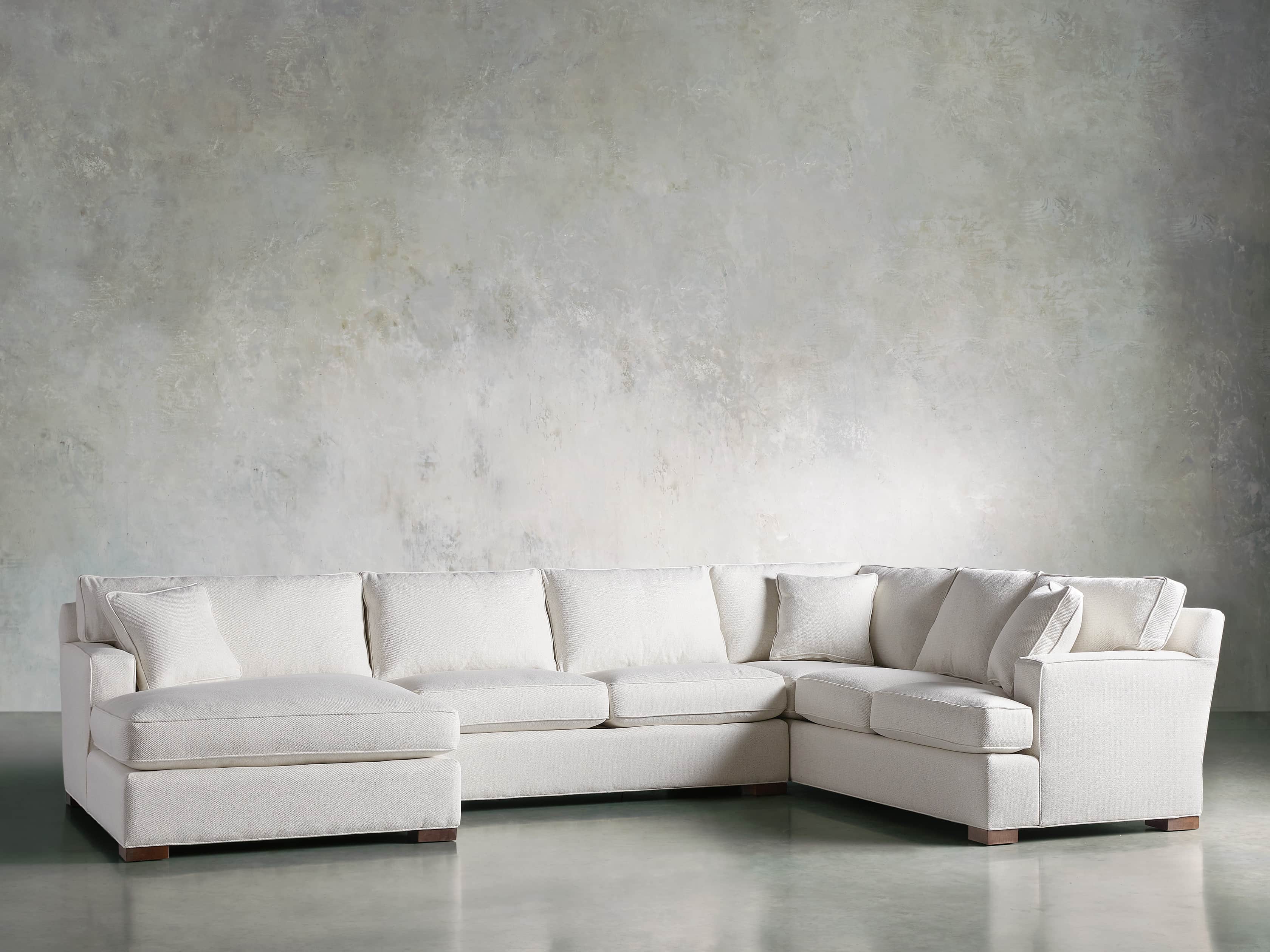 Dune Three Piece Large Chaise Sectional in Cream
