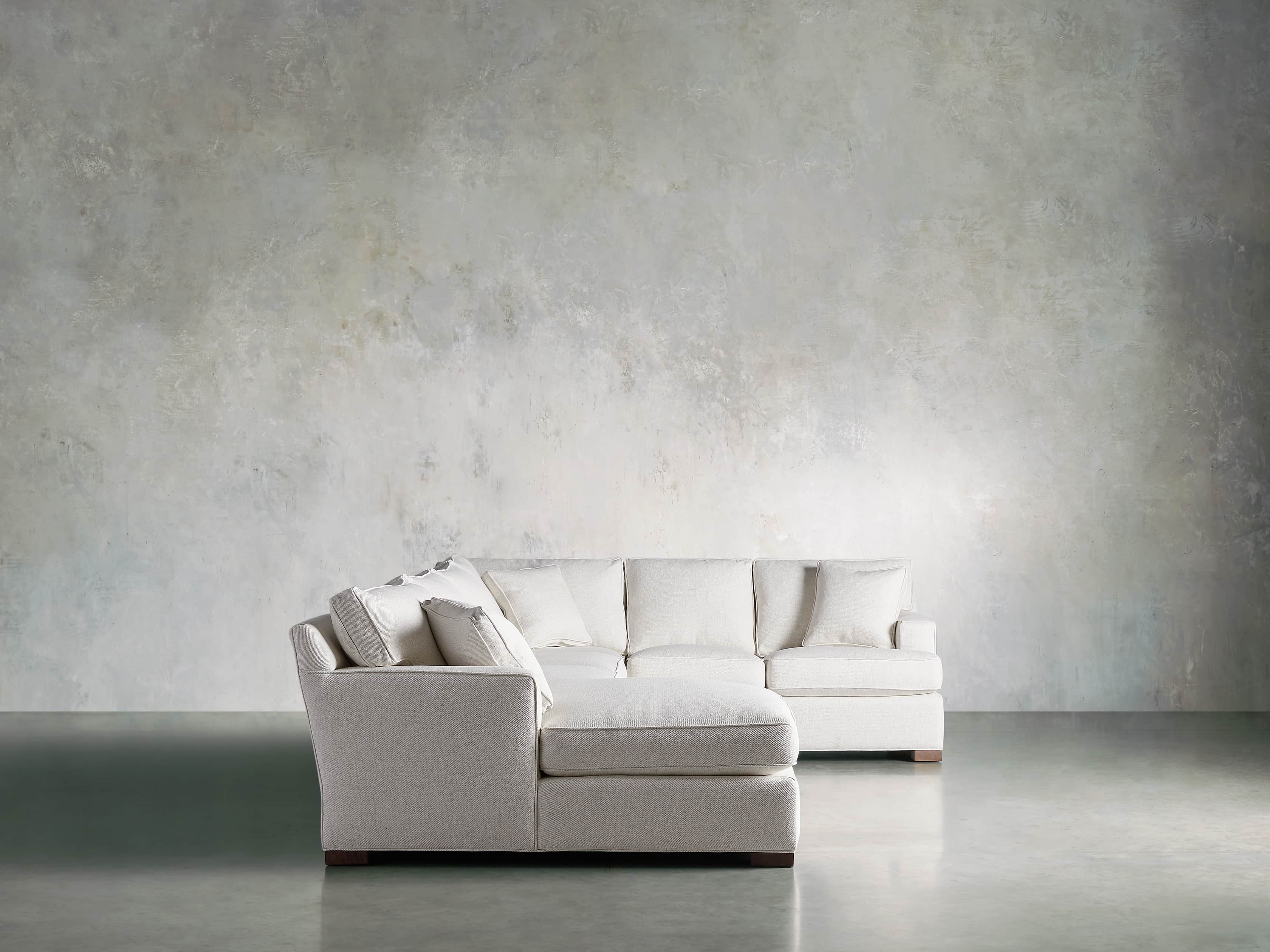 Dune Three Piece Large Chaise Sectional in Cream