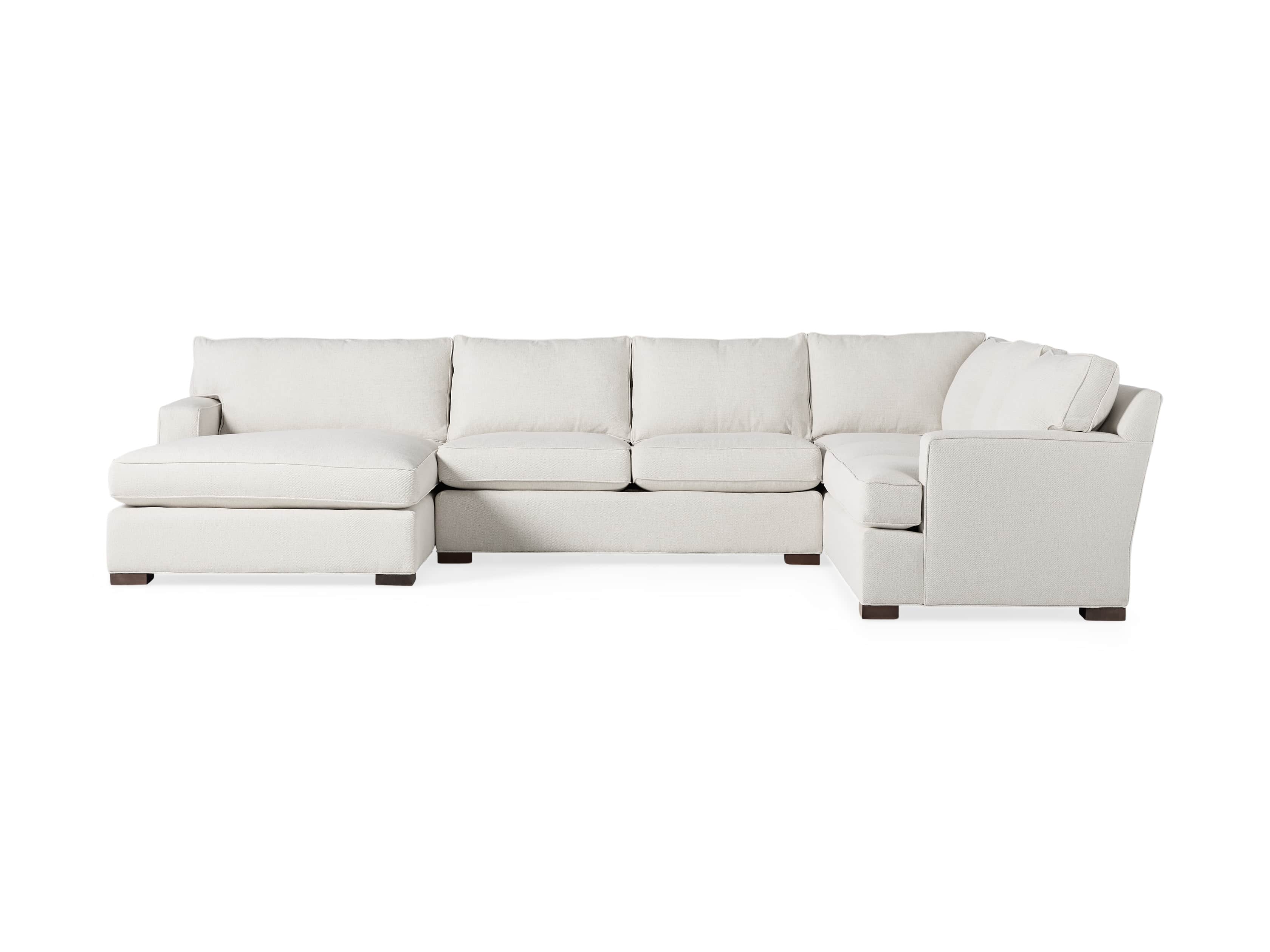 Dune Three Piece Large Chaise Sectional in Cream