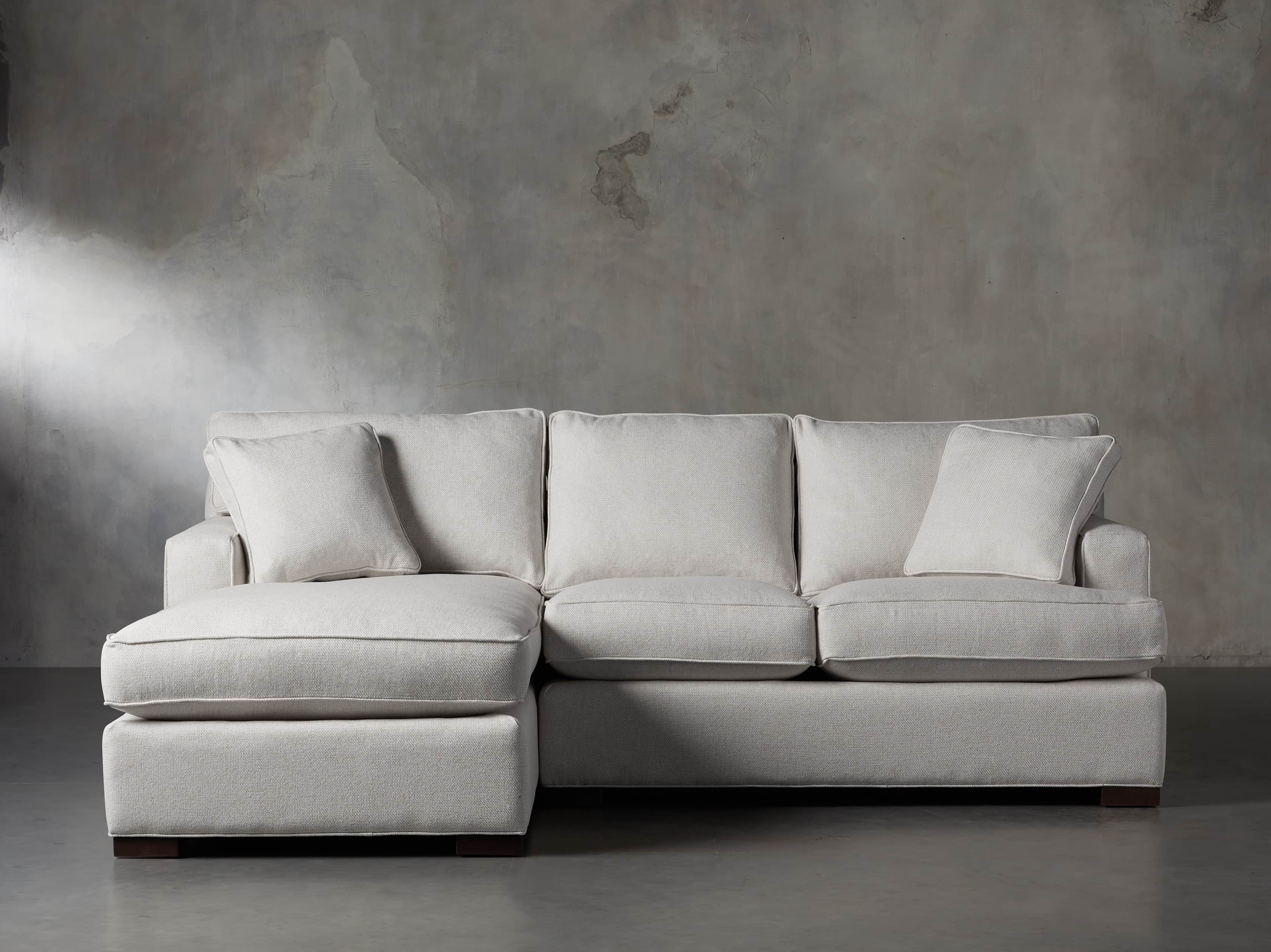 Dune 95" Upholstered Left Arm Two Piece Sectional in Tune Cream