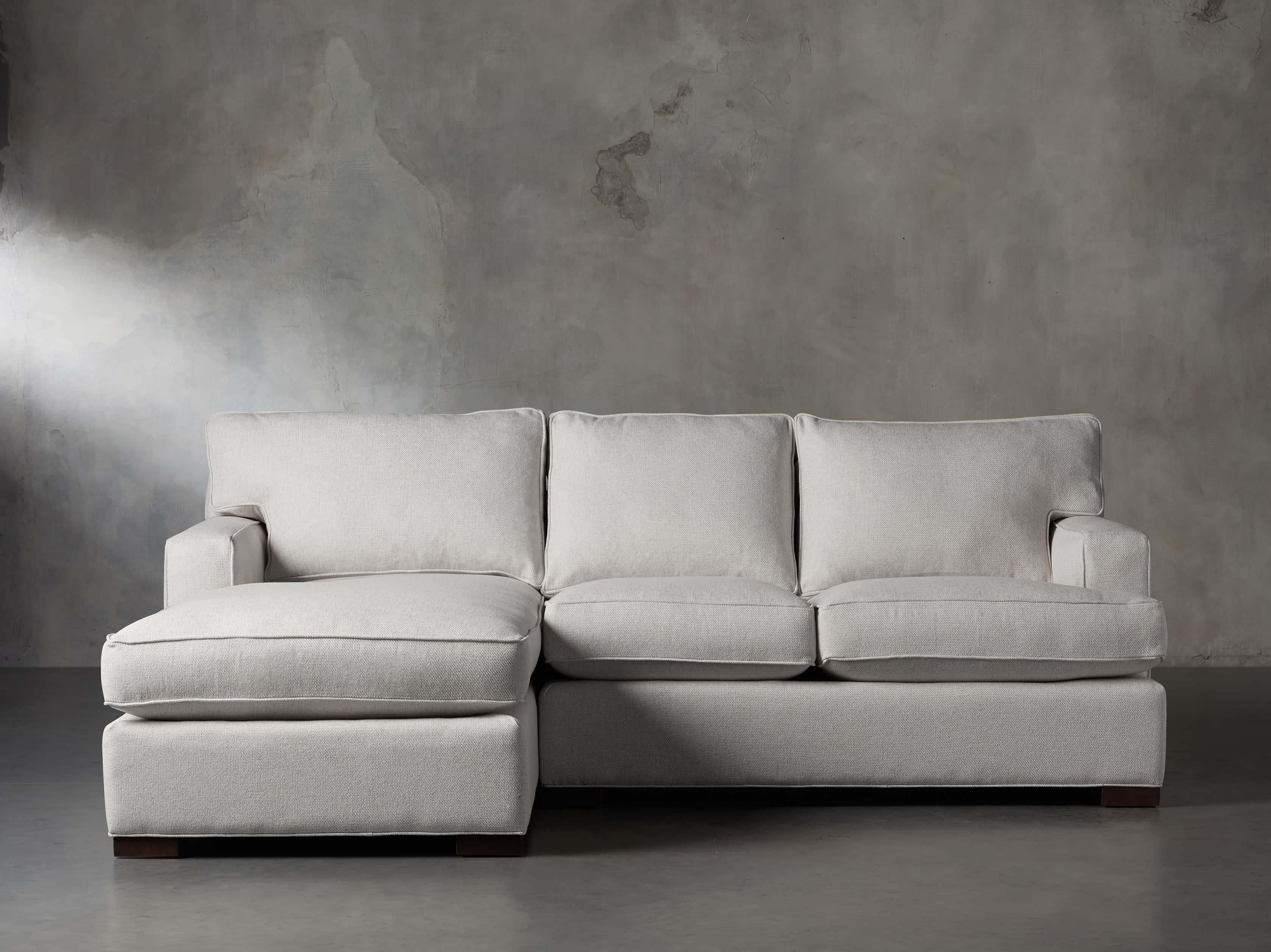 Dune 95" Upholstered Left Arm Two Piece Sectional in Tune Cream