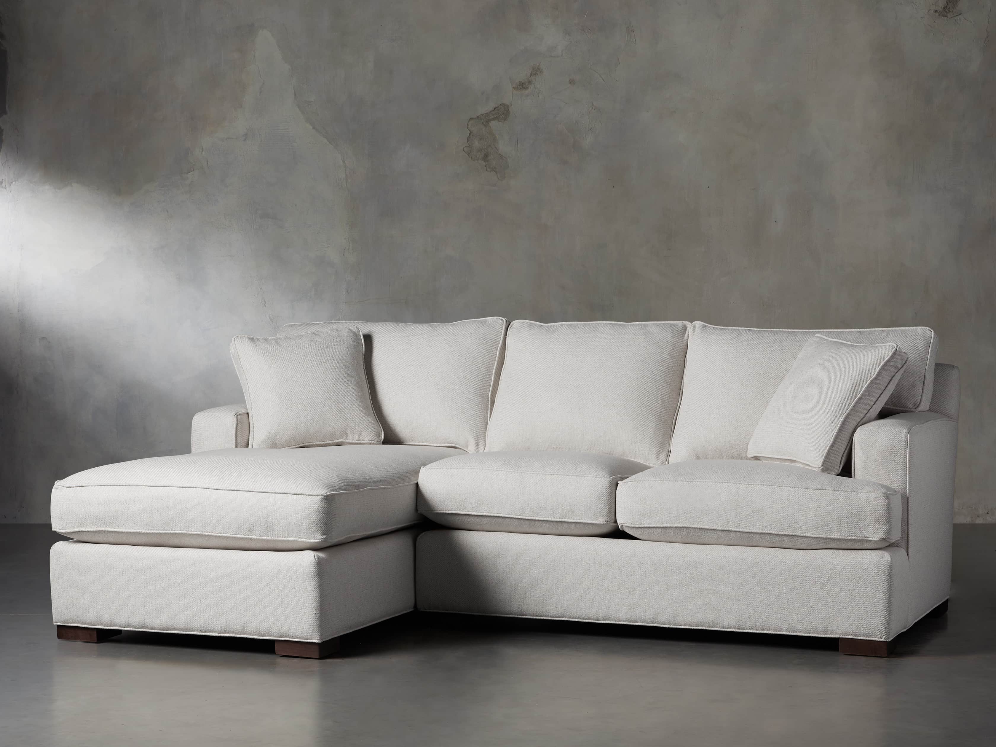 Dune 95" Upholstered Left Arm Two Piece Sectional in Tune Cream