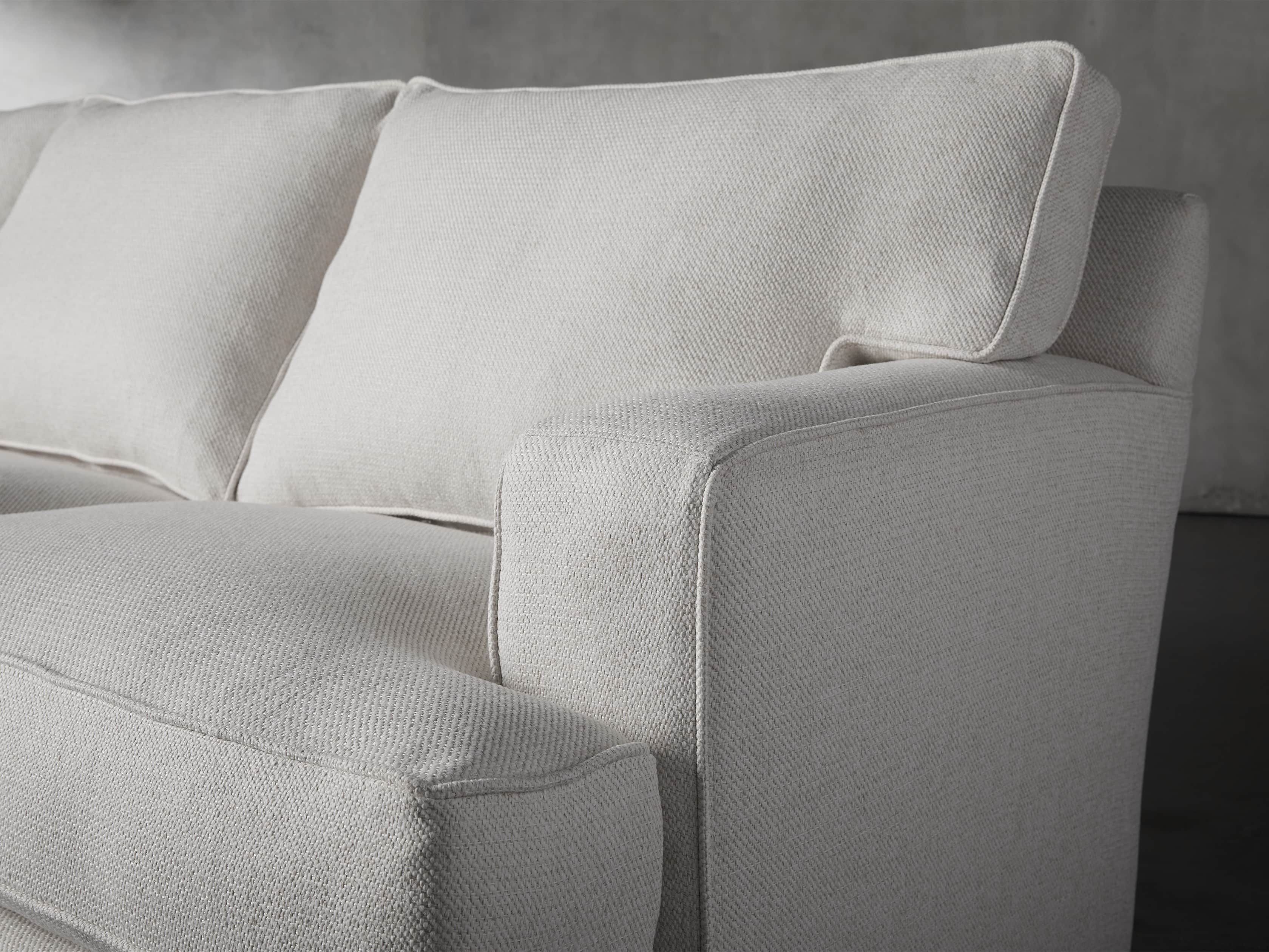Dune 95" Upholstered Left Arm Two Piece Sectional in Tune Cream
