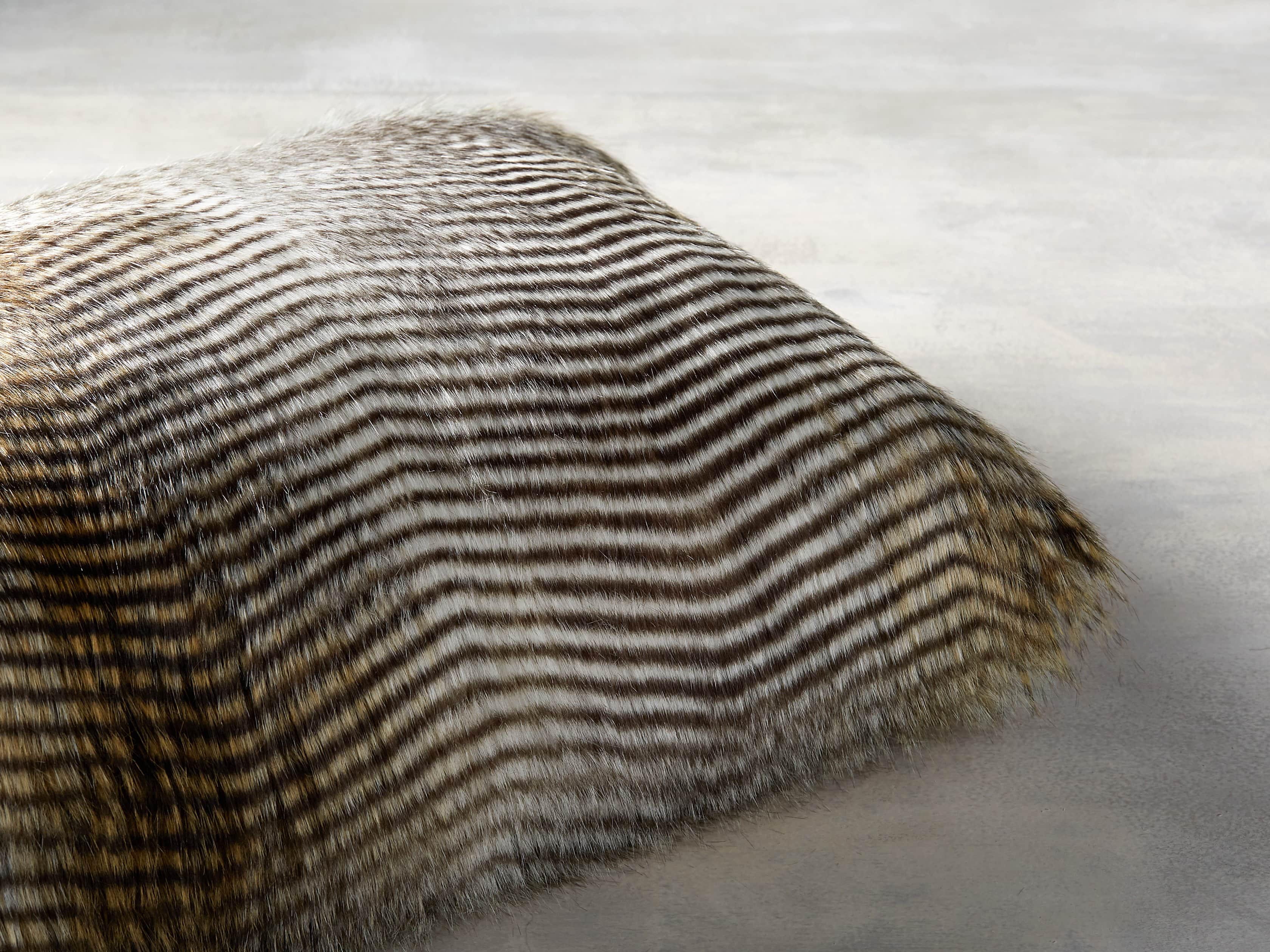 Faux Fur Feather 24" Lumbar Pillow in Natural, slide 3 of 4