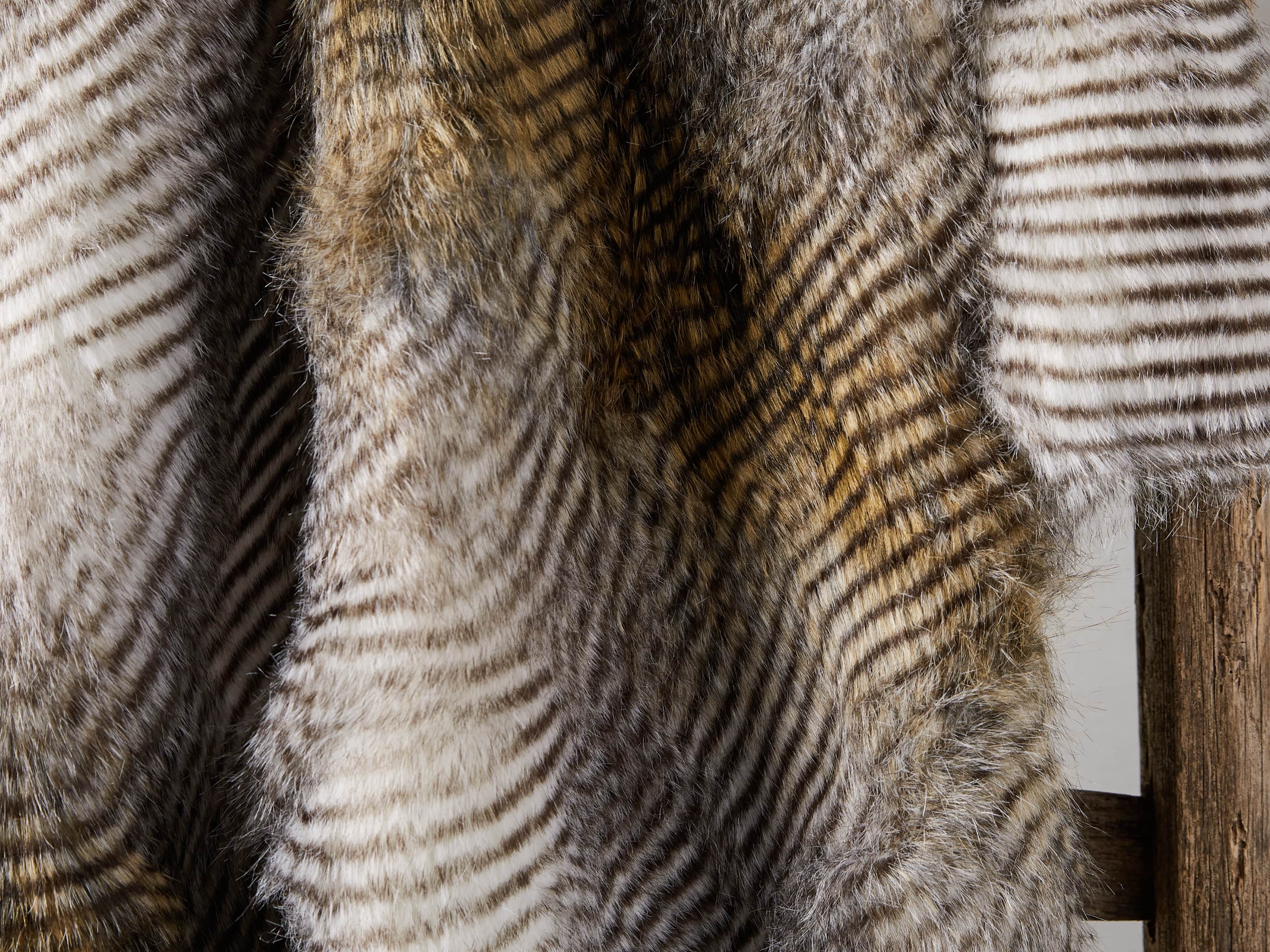 Faux Fur Feather Throw