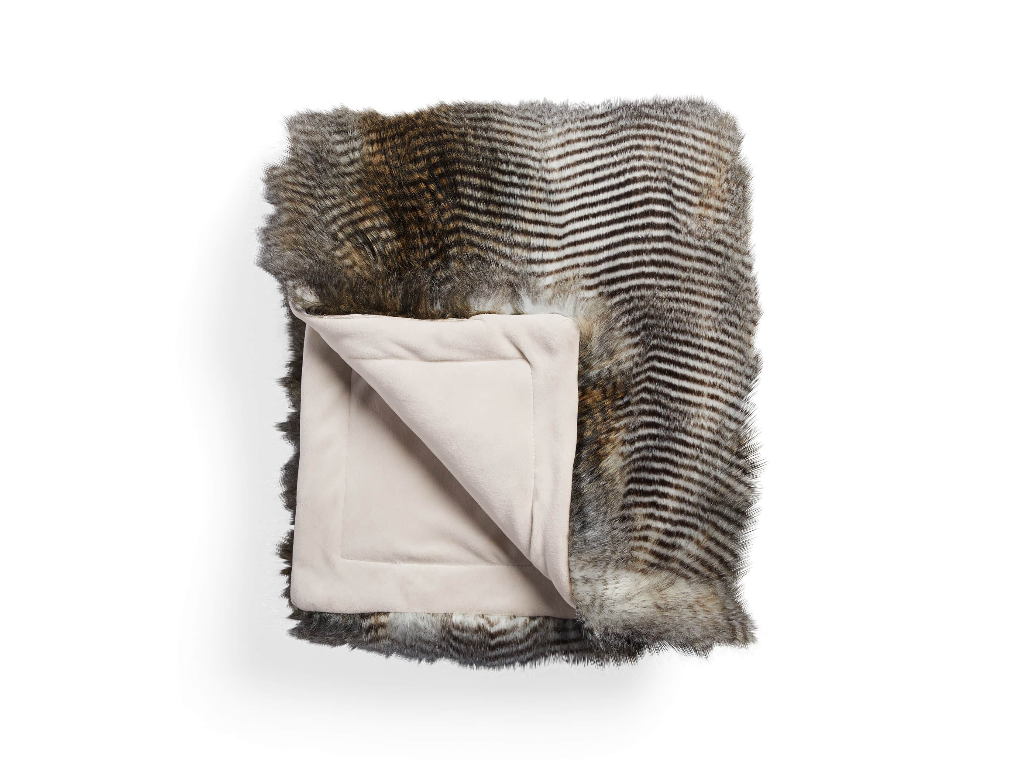 Faux Fur Feather Throw