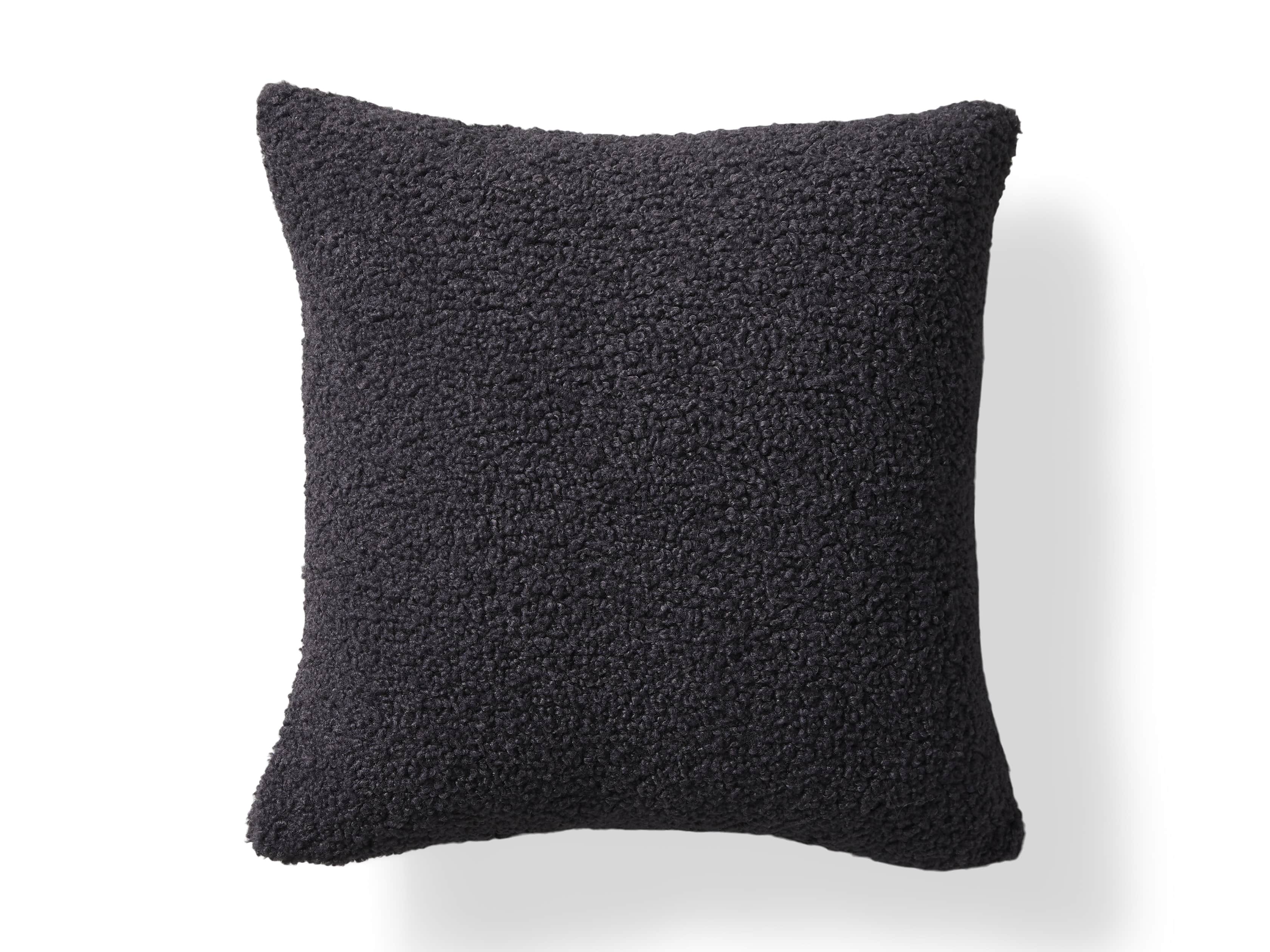 Faux Sherpa Pillow Cover in Charcoal, slide 4 of 4