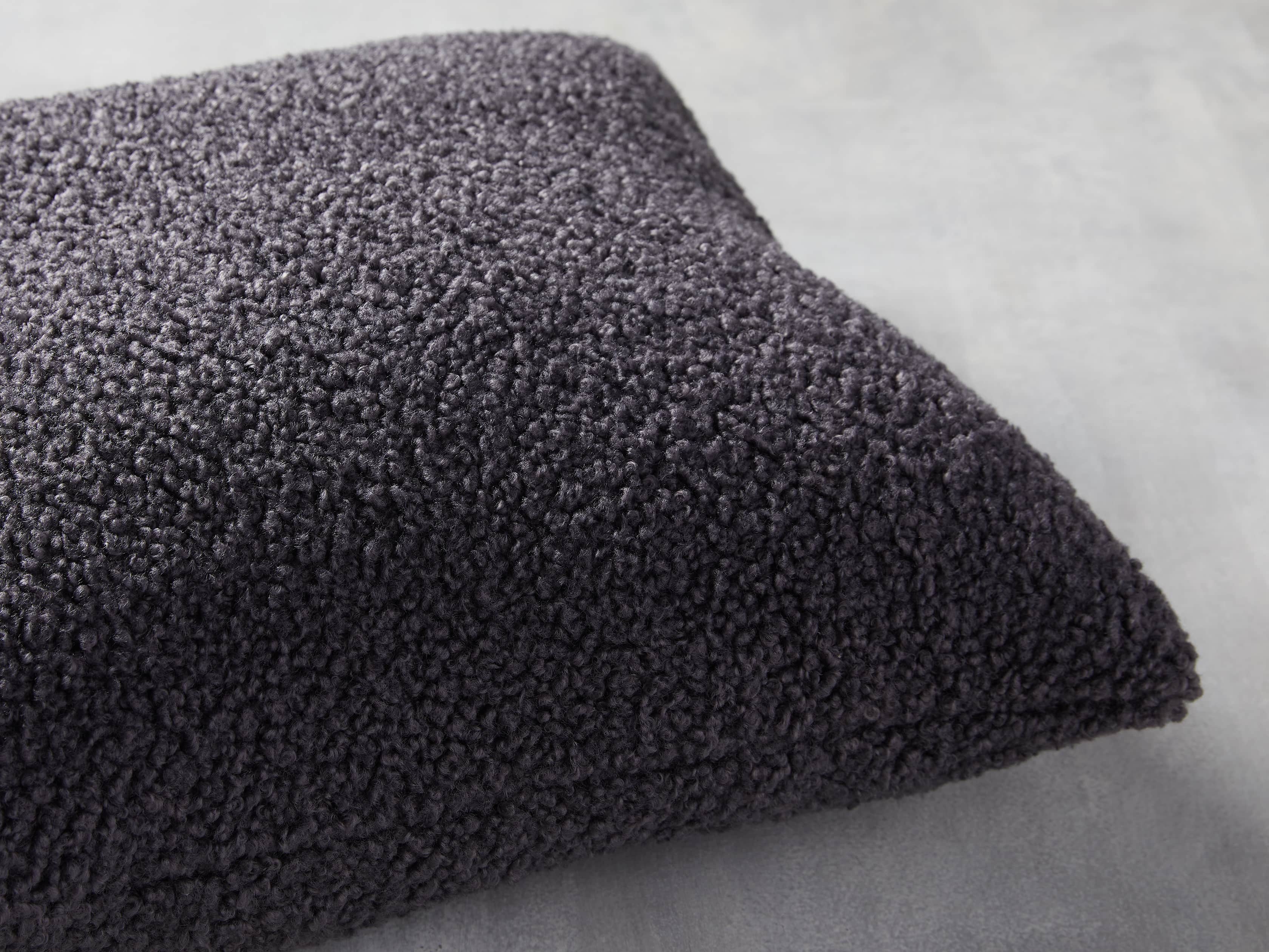 Faux Sherpa Pillow Cover in Charcoal, slide 2 of 4