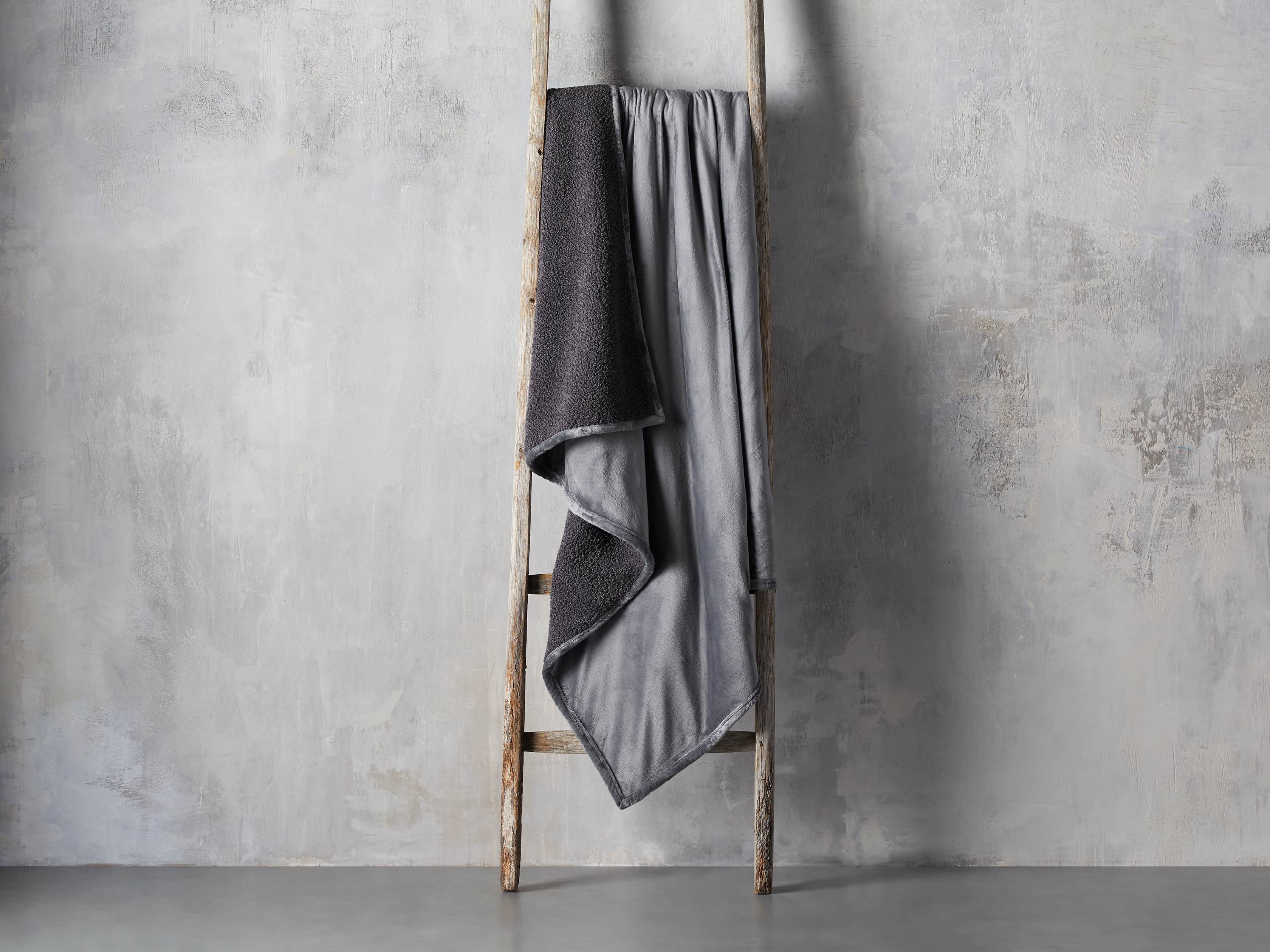 Faux Sherpa Throw in Charcoal, slide 3 of 4