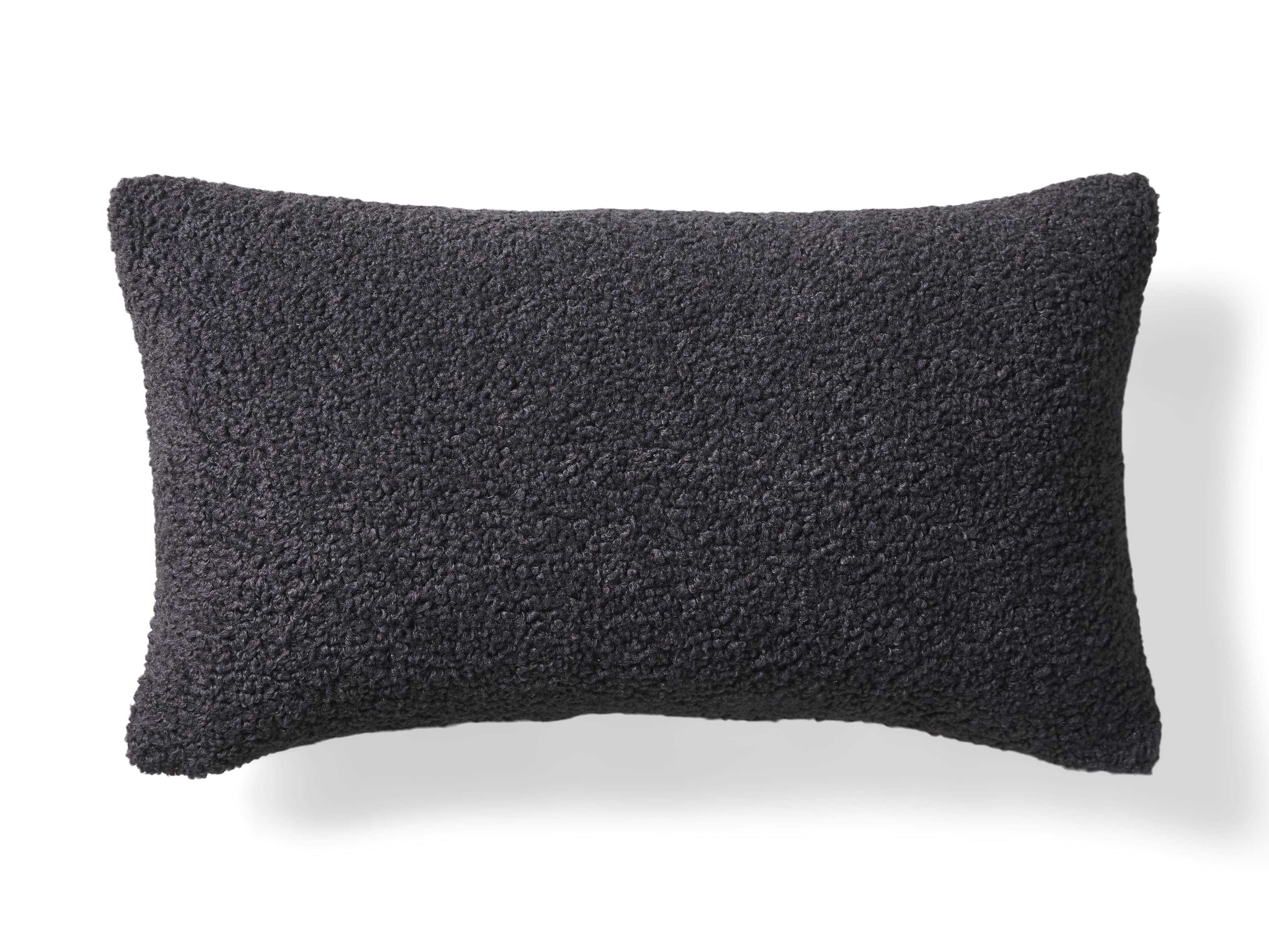 Faux Sherpa Lumbar Pillow Cover in Charcoal, slide 4 of 4