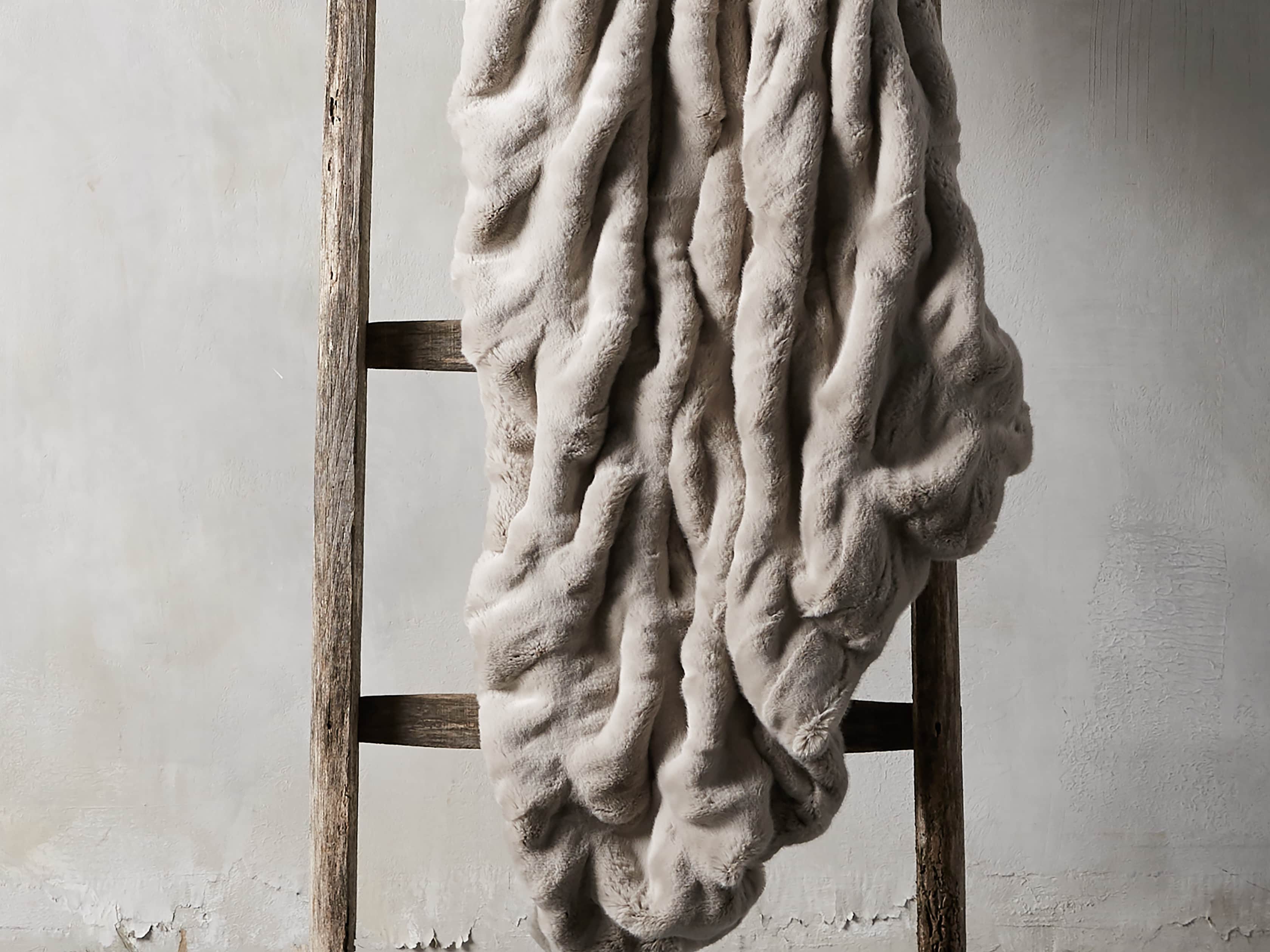 Faux Fur Luxe Oversized Pleated Throw