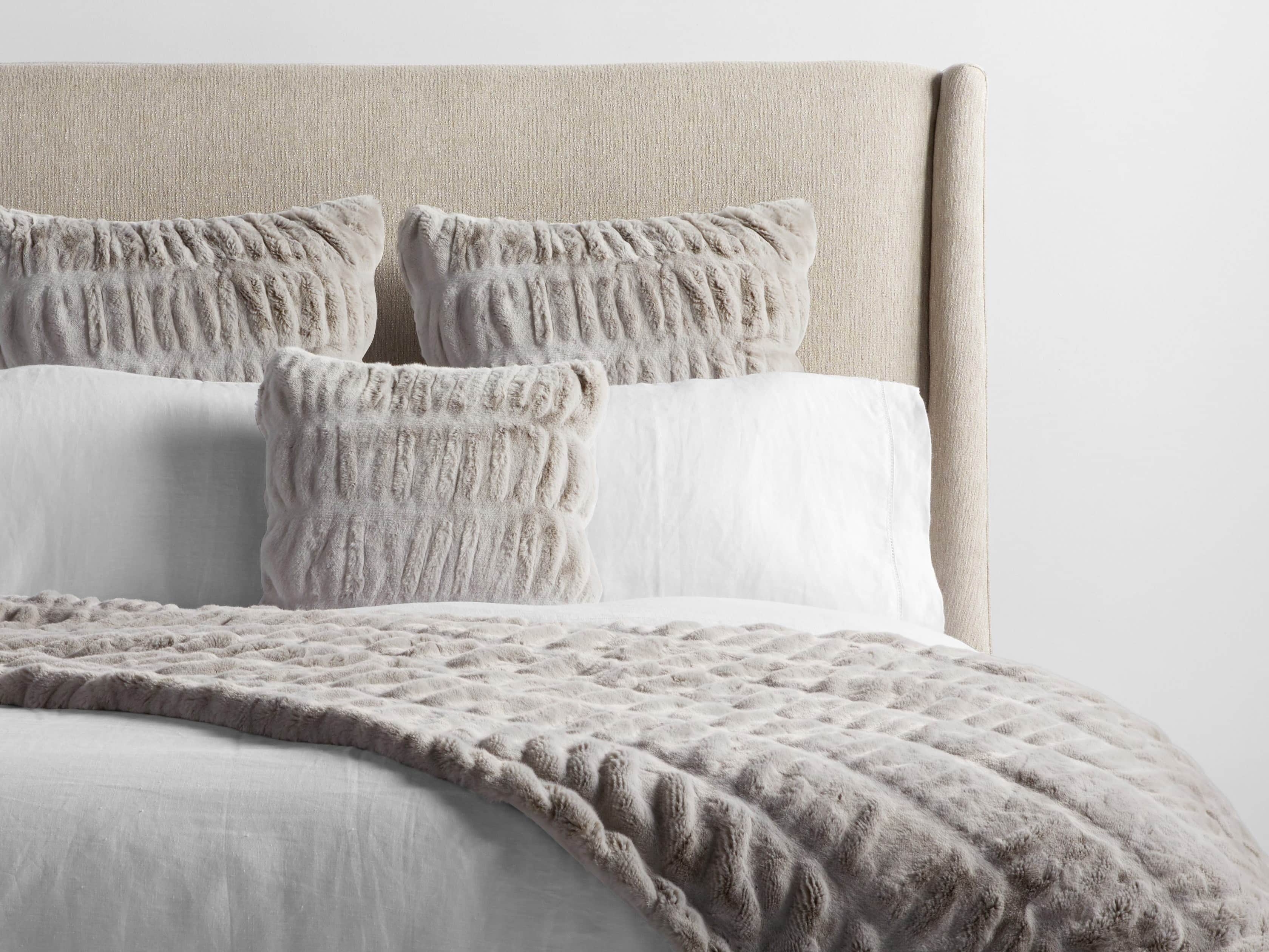 Faux Fur Luxe Grey Pleated Throw, slide 4 of 7