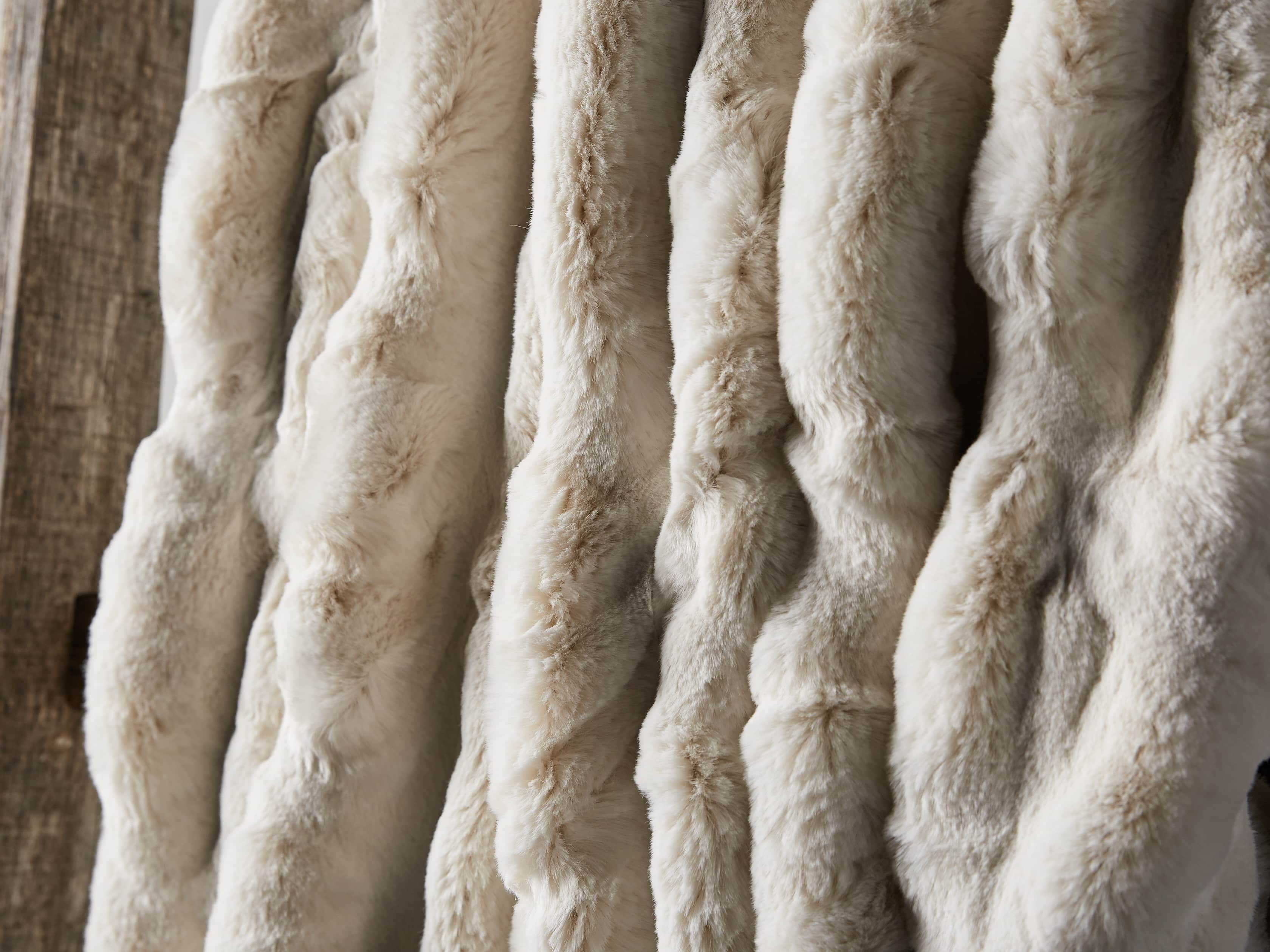 Luxe Ivory Faux Fur Throw, slide 3 of 6