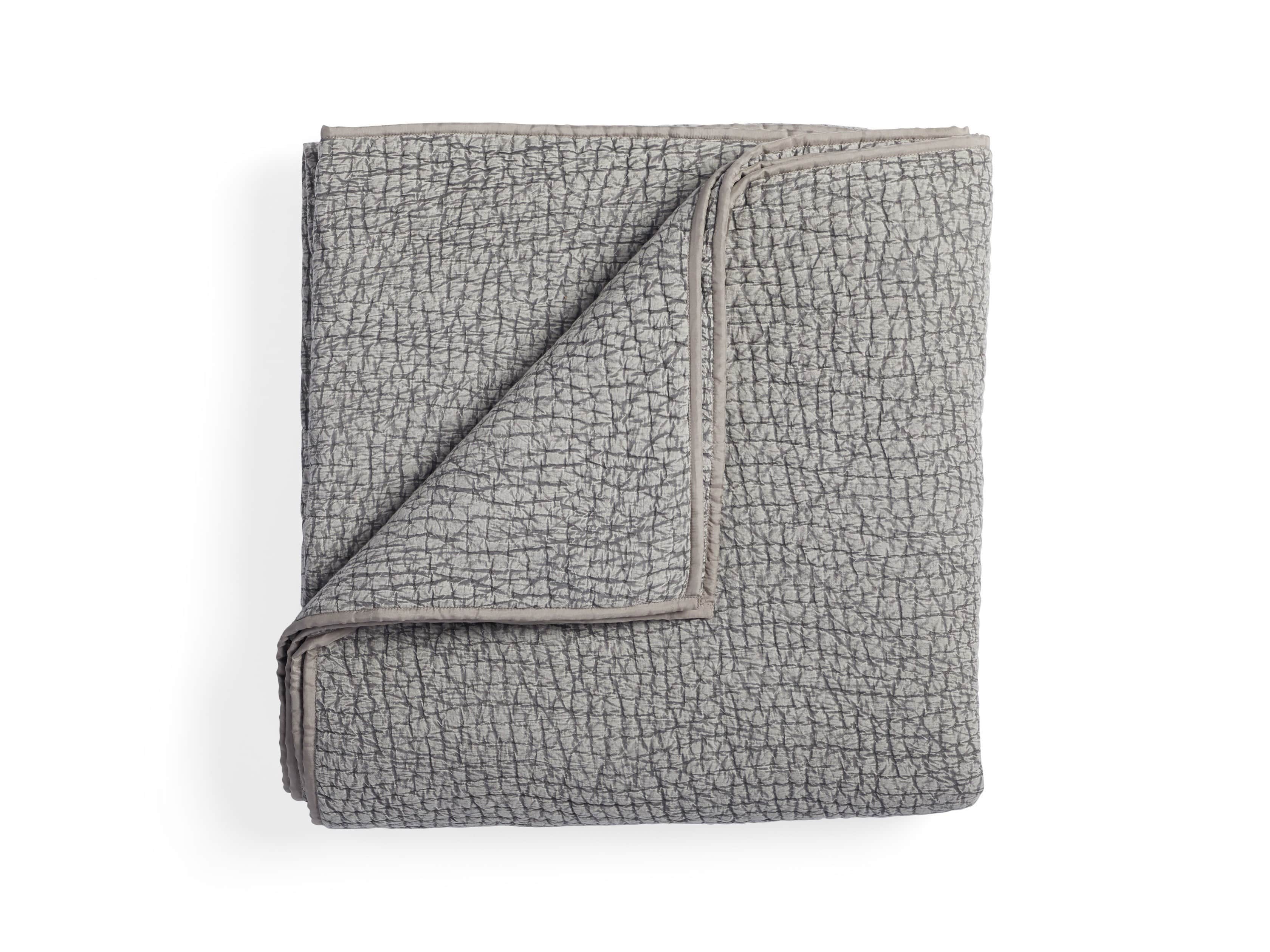 Fresco King Quilt in Mist Grey Voile