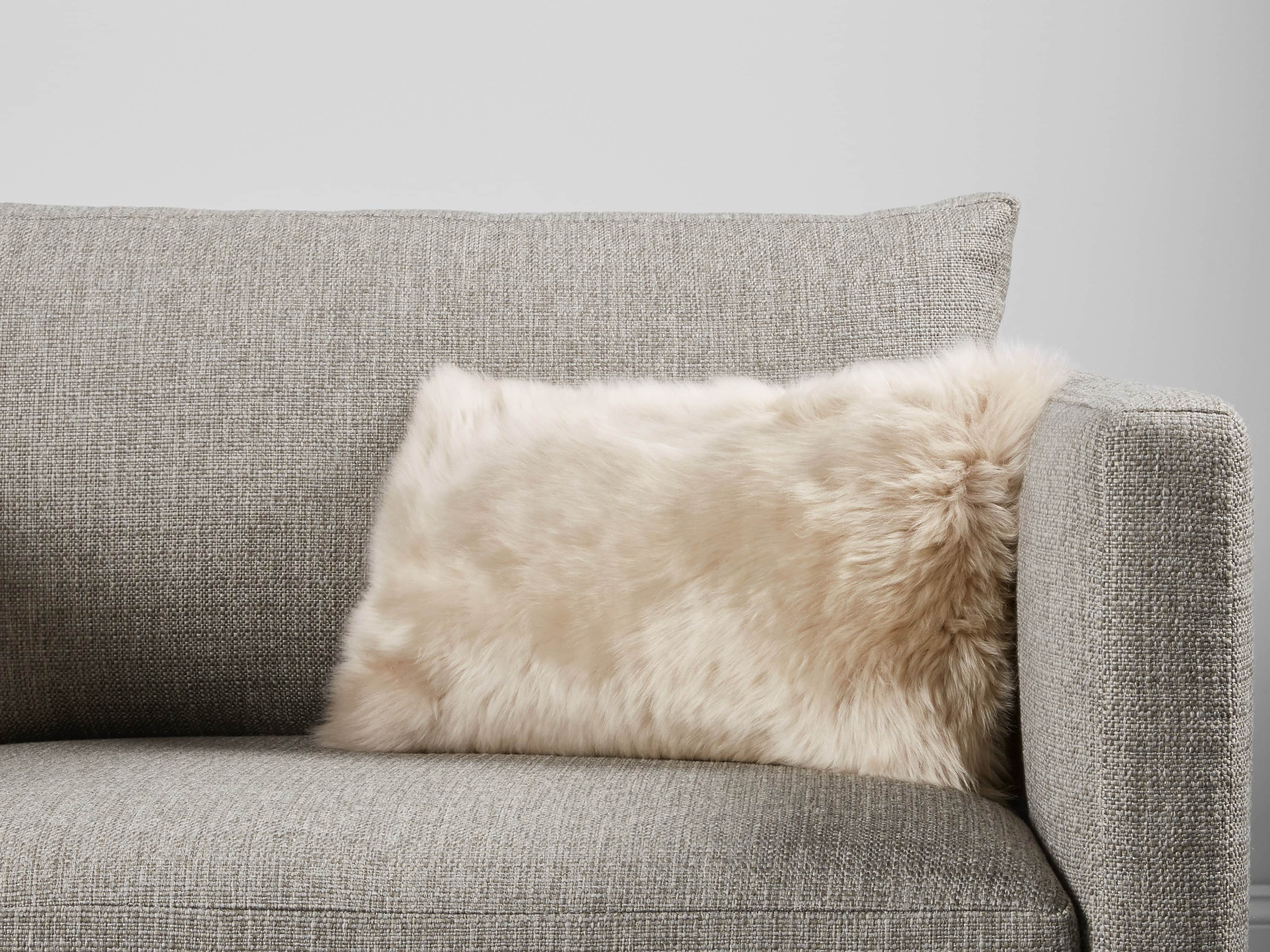 Sheepskin Lumbar Pillow in Cream