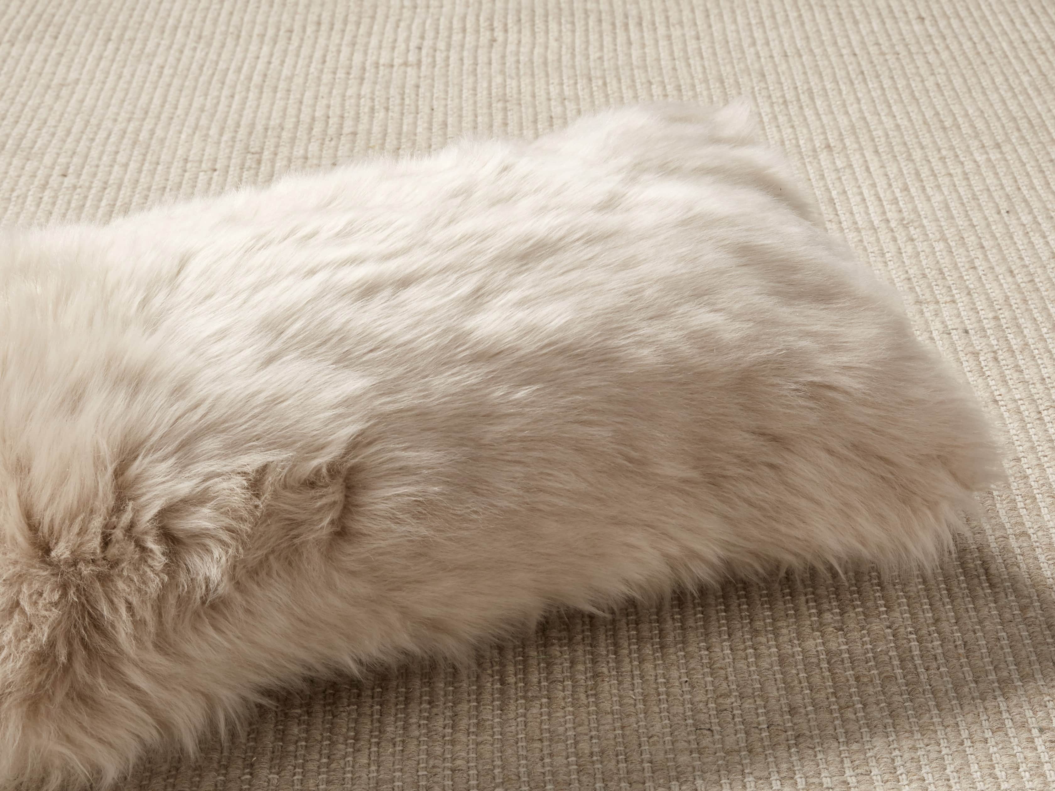 Sheepskin Lumbar Pillow in Cream