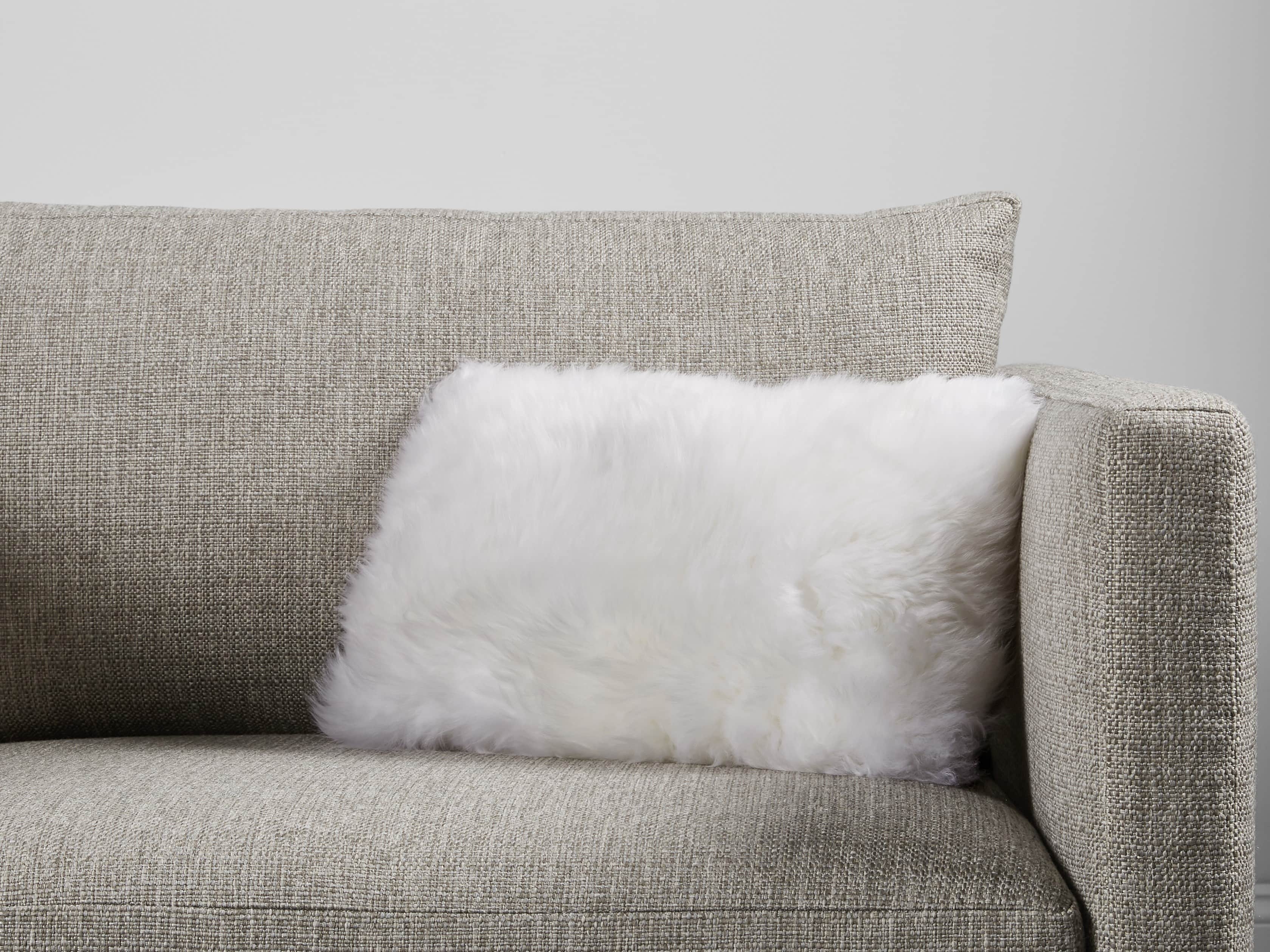 Sheepskin Lumbar Pillow in White