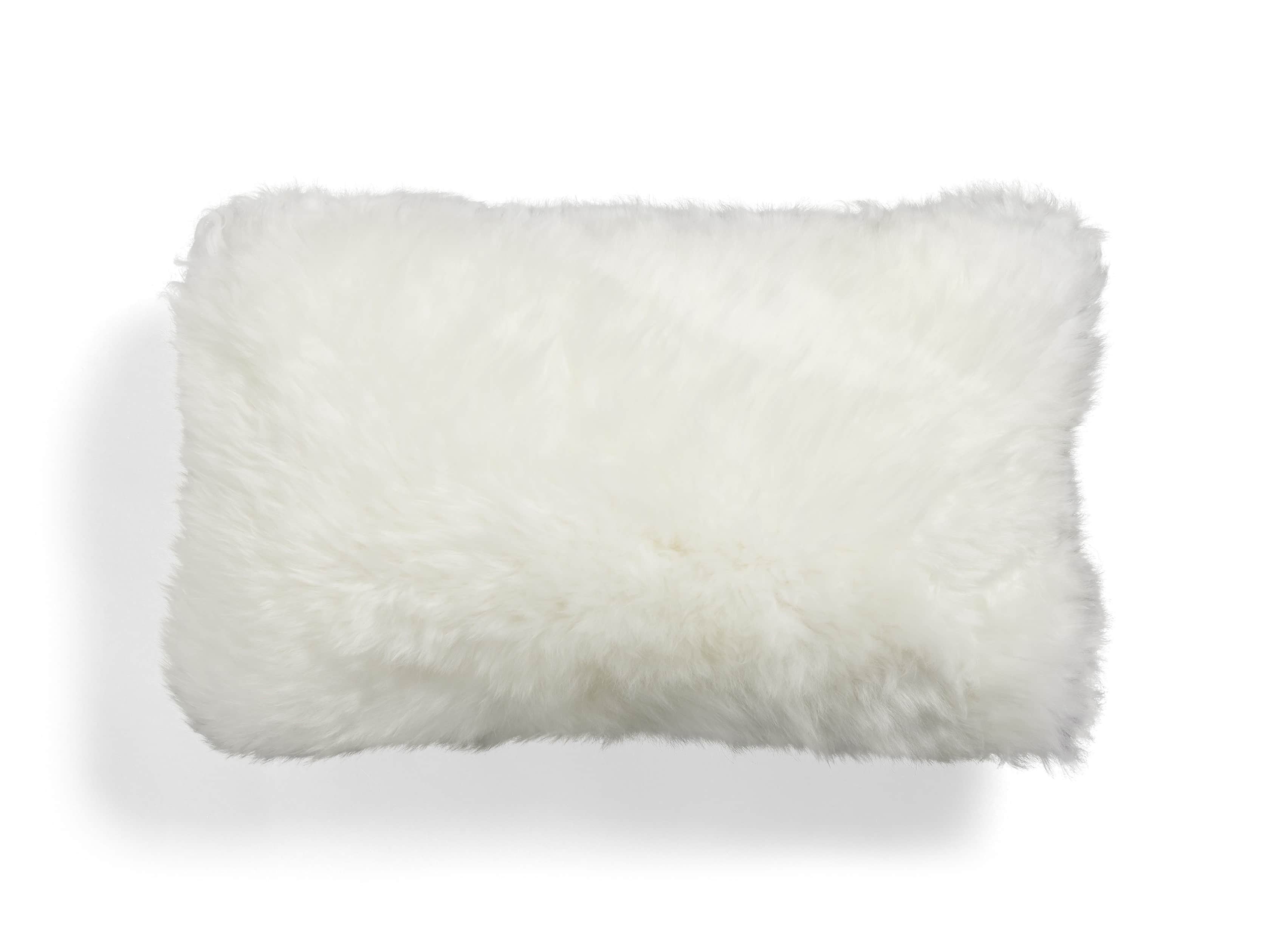 Sheepskin Lumbar Pillow in White