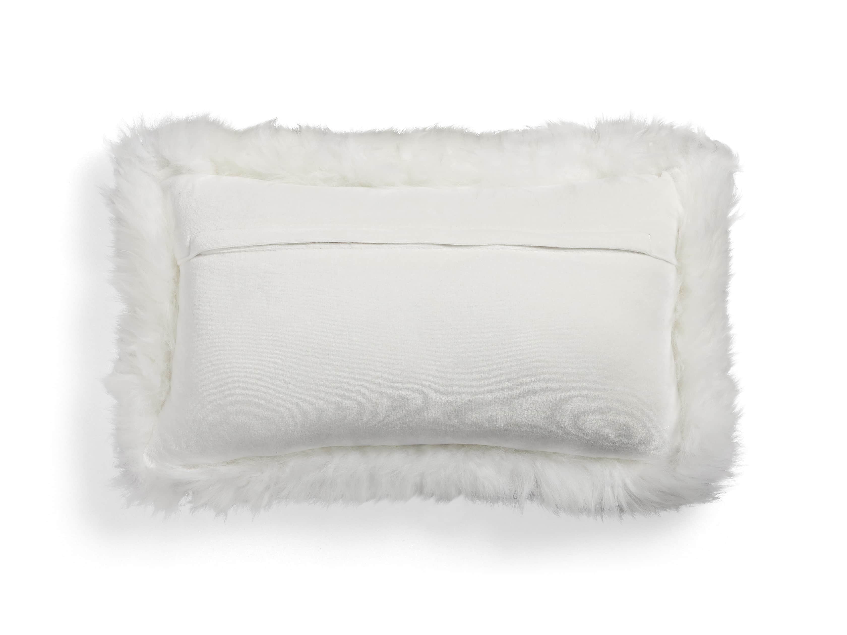 Sheepskin Lumbar Pillow in White