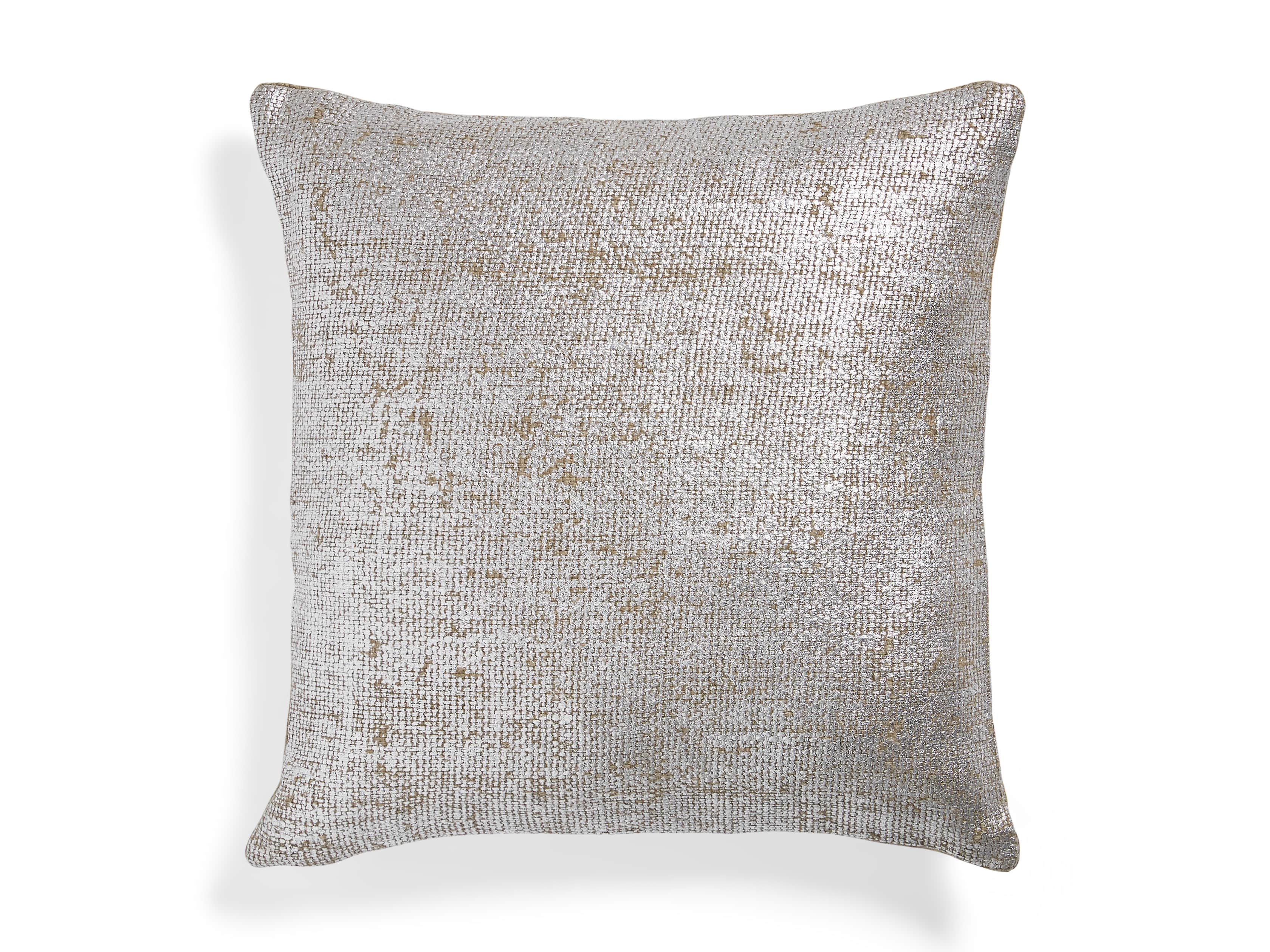 Glamour Square Silver Foil Pillow