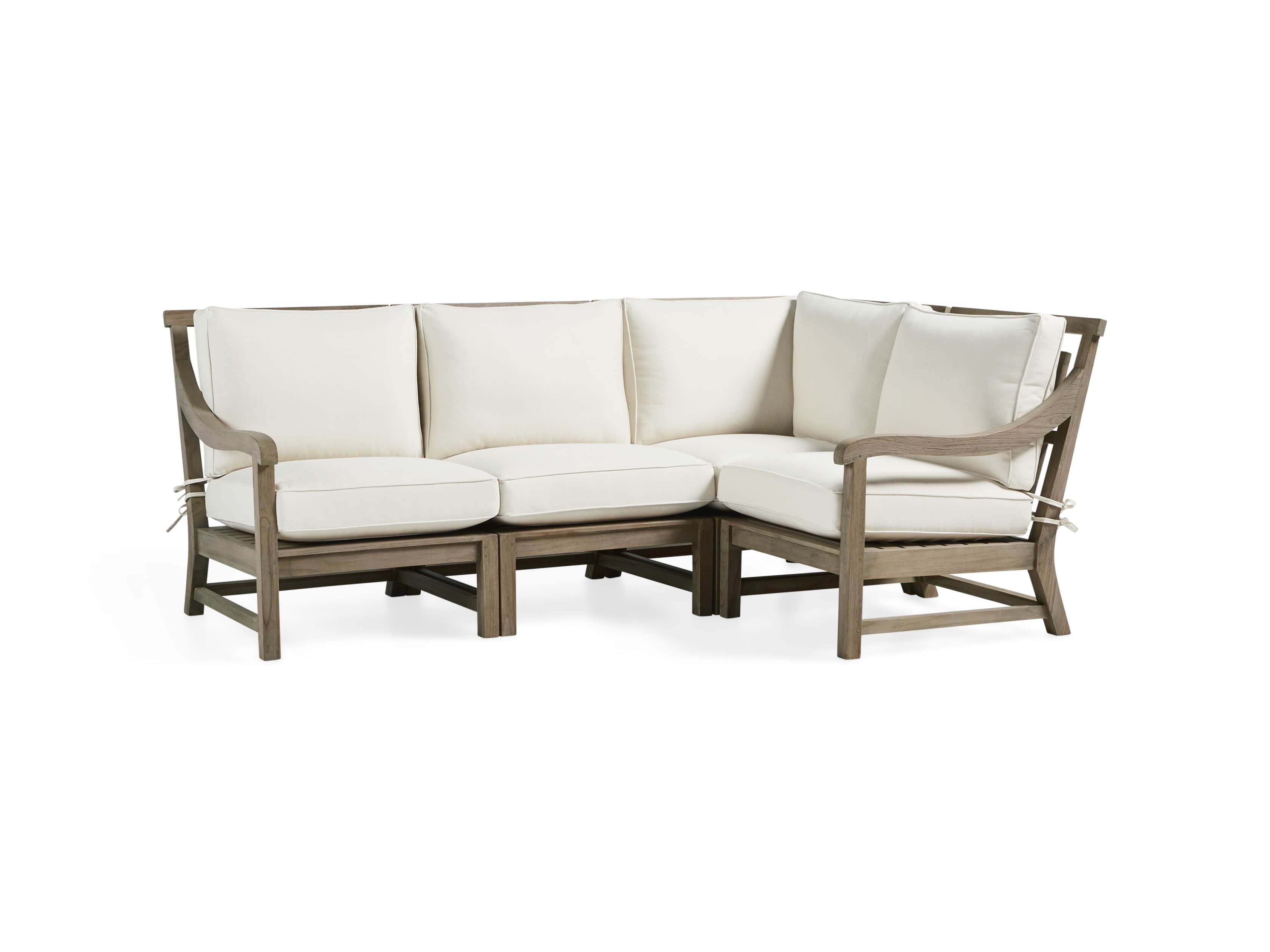 Hamptons Outdoor 4 Piece Weathered Fawn Sectional